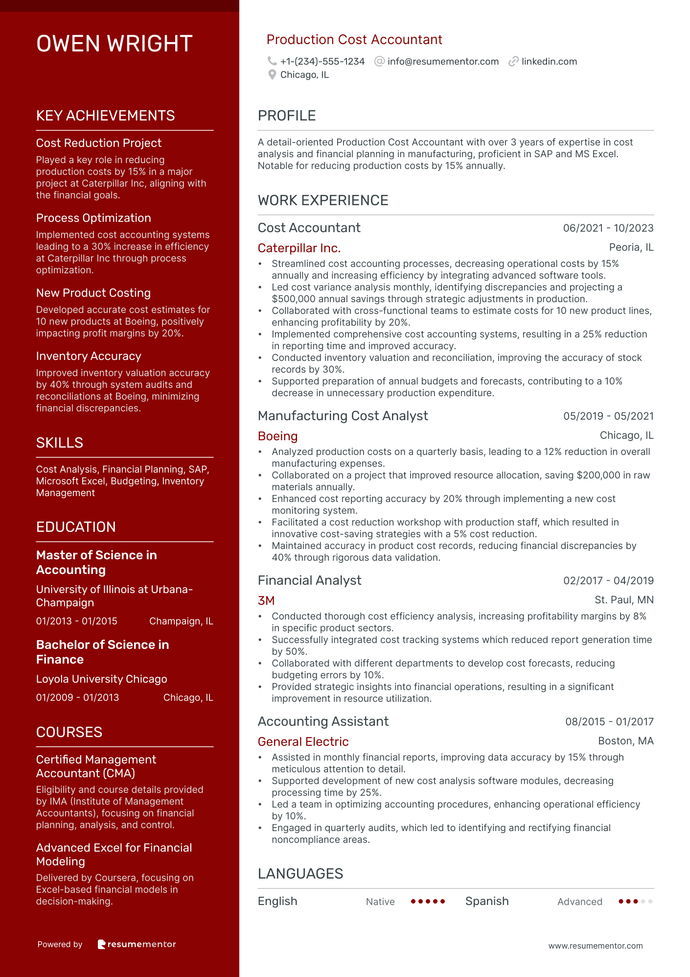 Production Cost Accountant