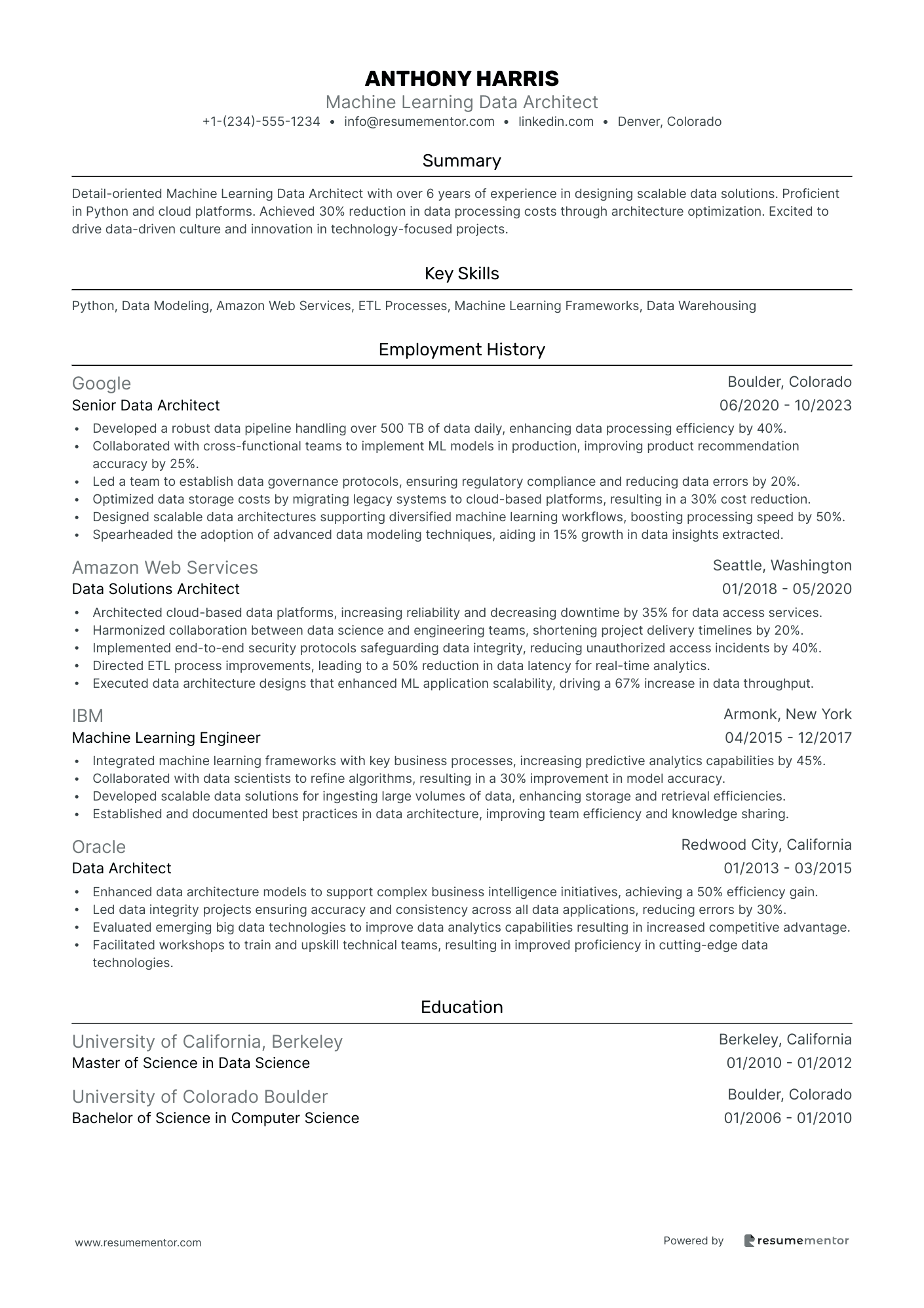 Machine Learning Data Architect