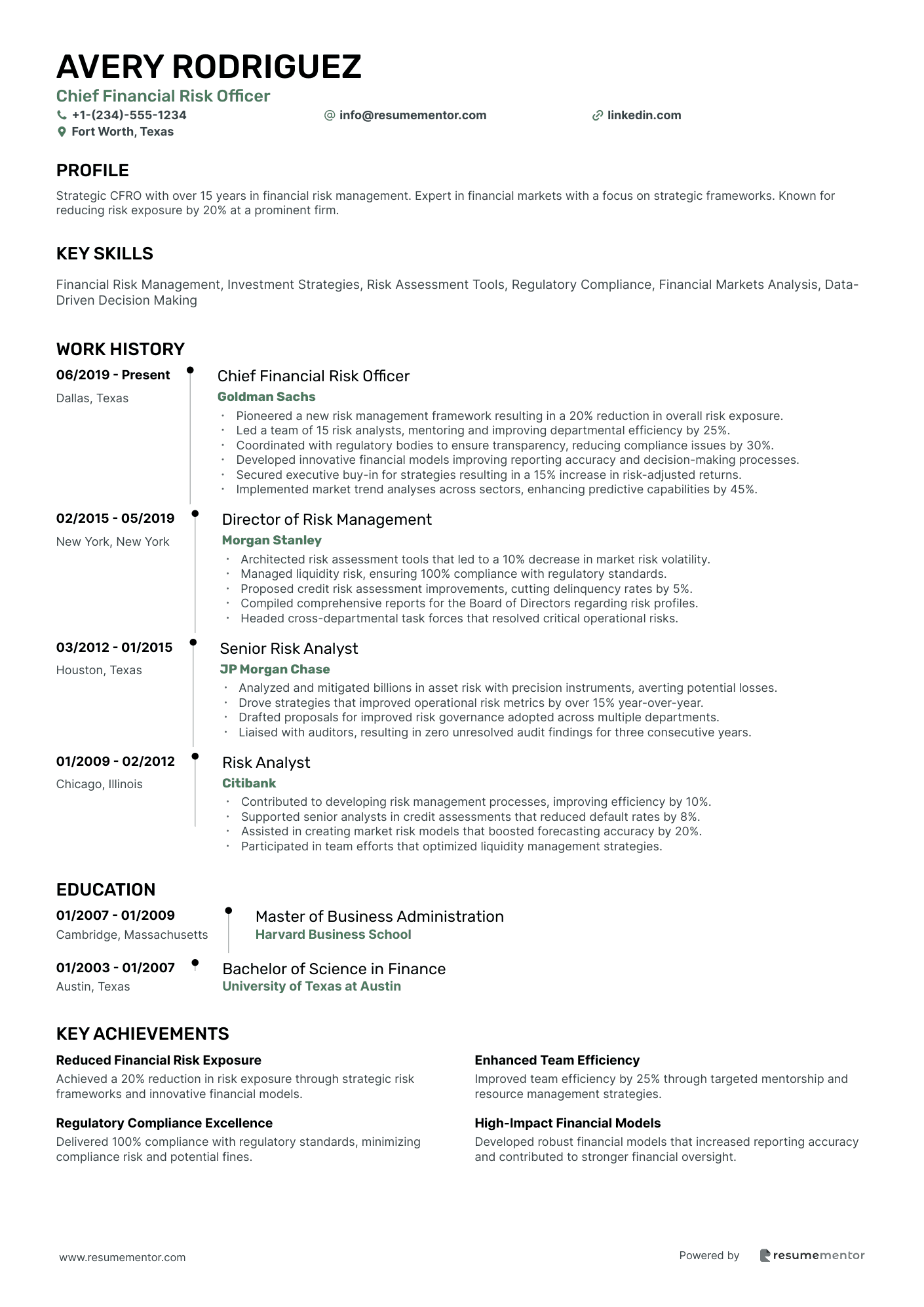 Chief Financial Risk Officer