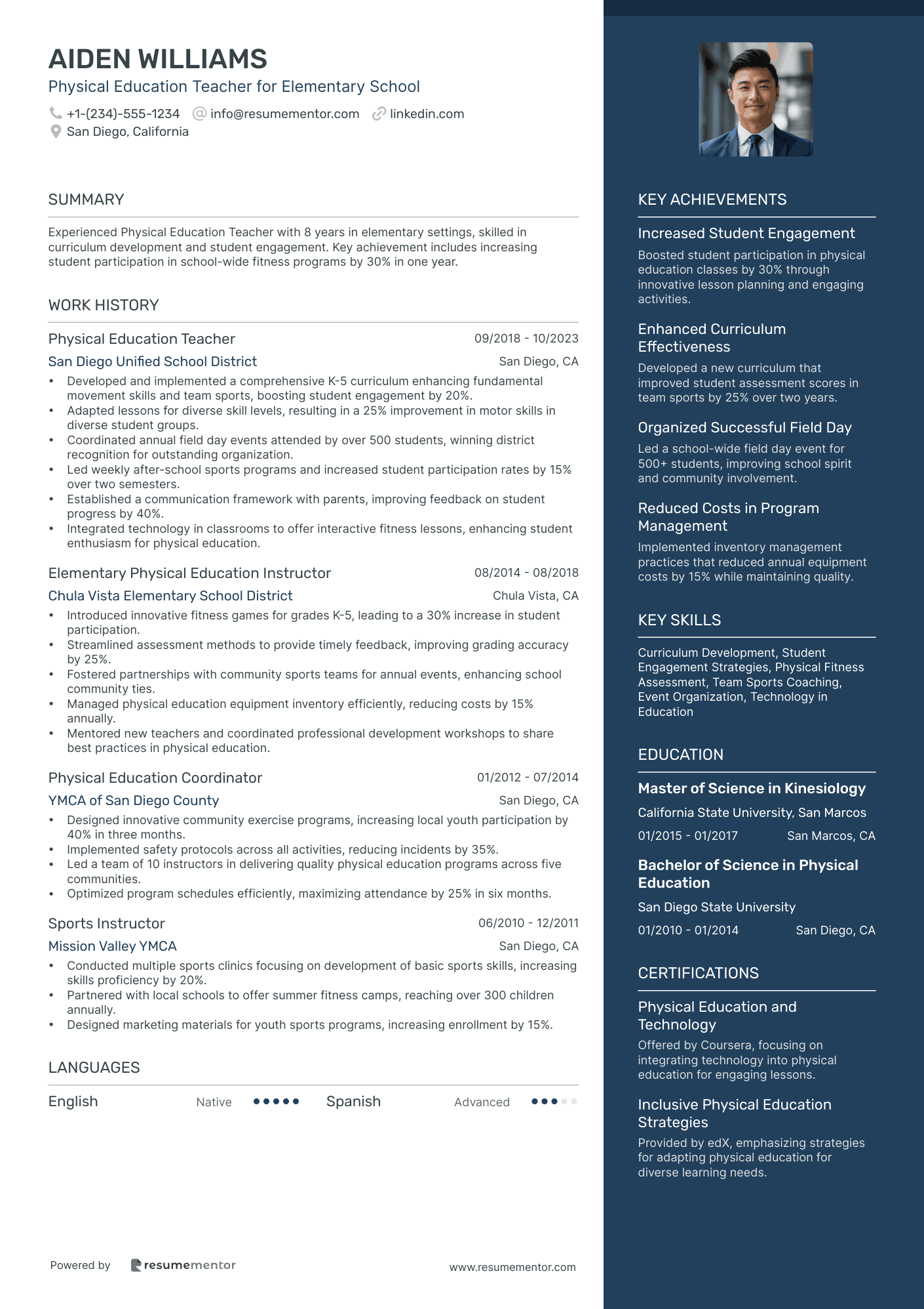 Physical Education Teacher for Elementary School