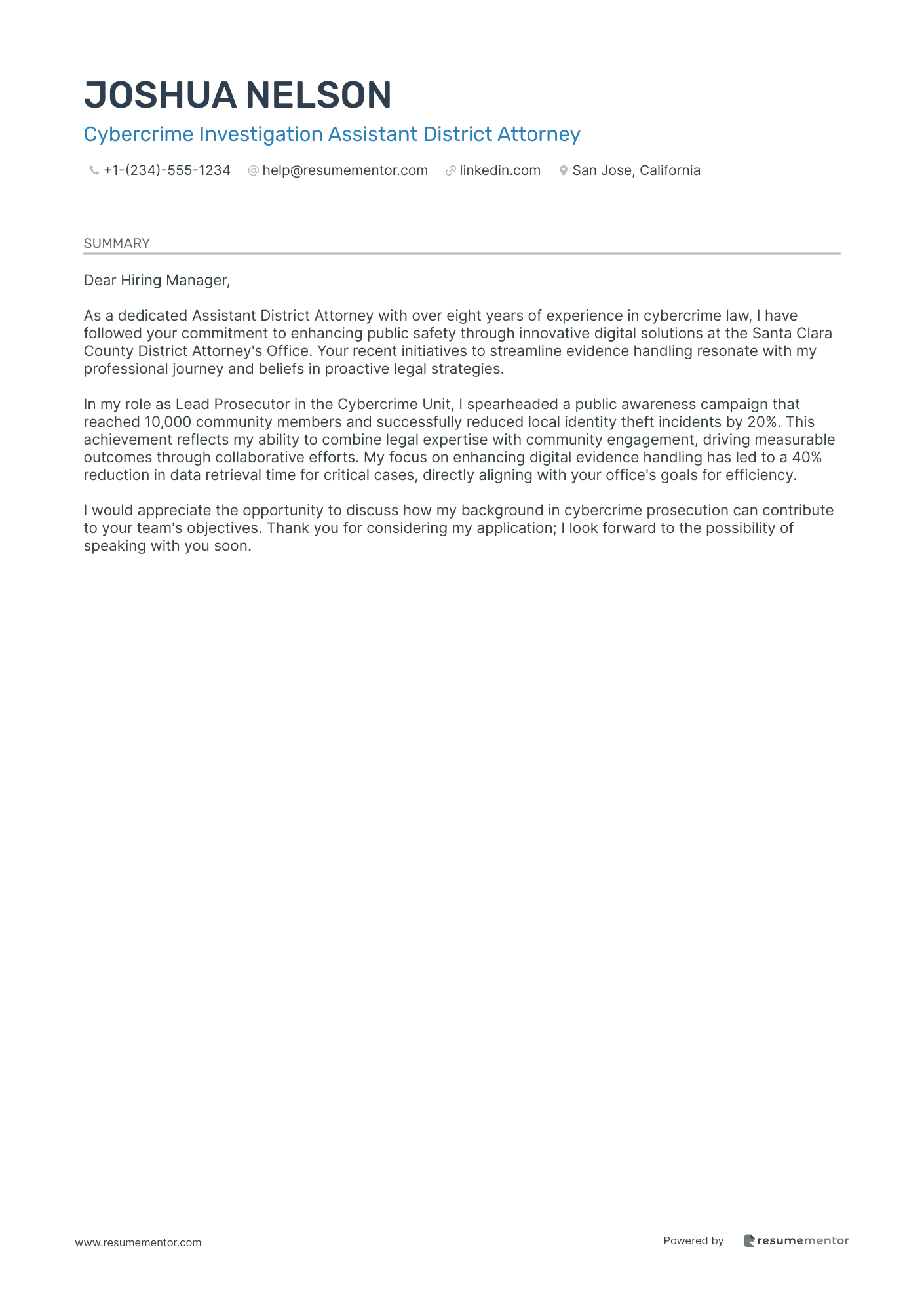 Cybercrime Investigation Assistant District Attorney