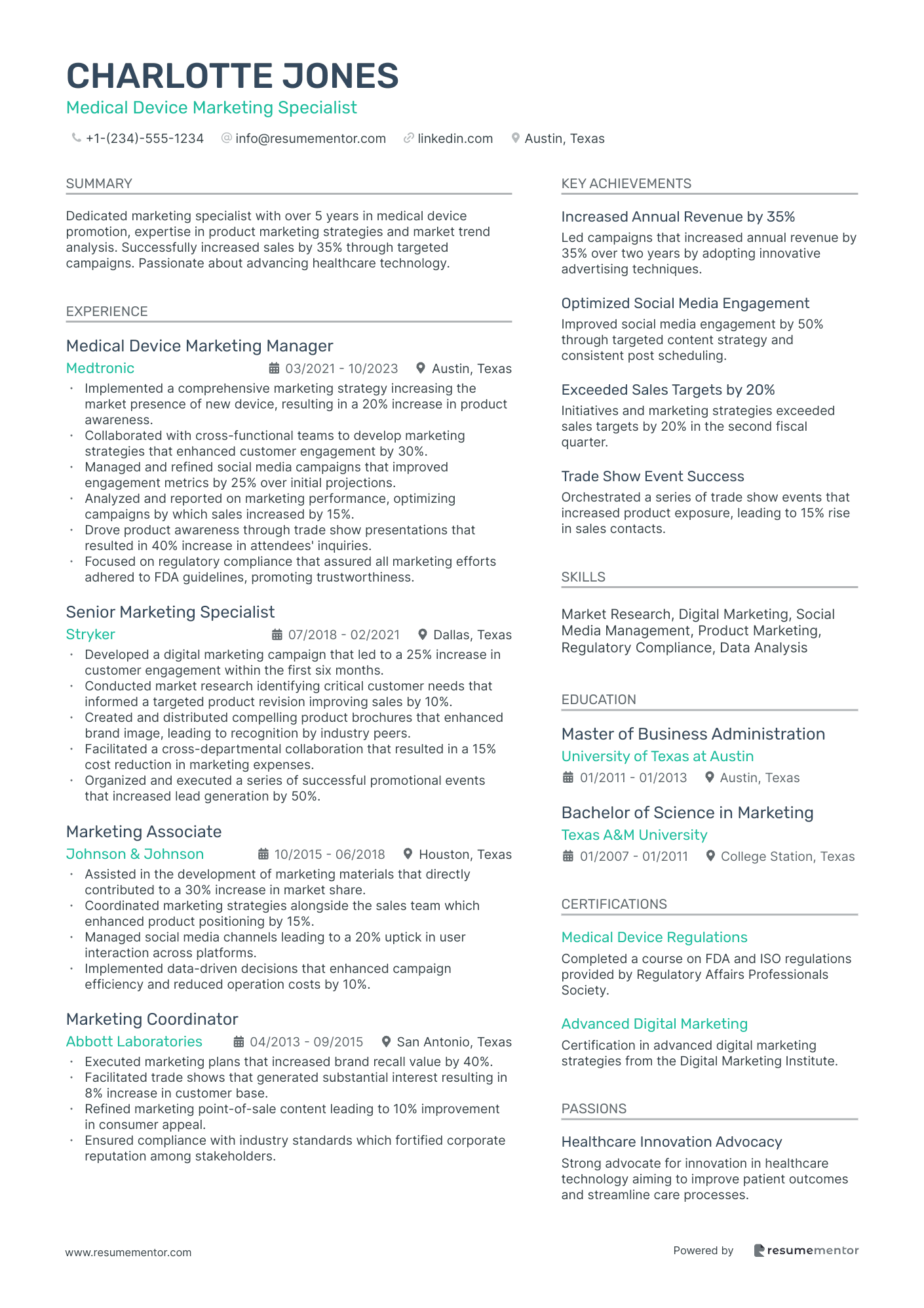 Medical Device Marketing Specialist
