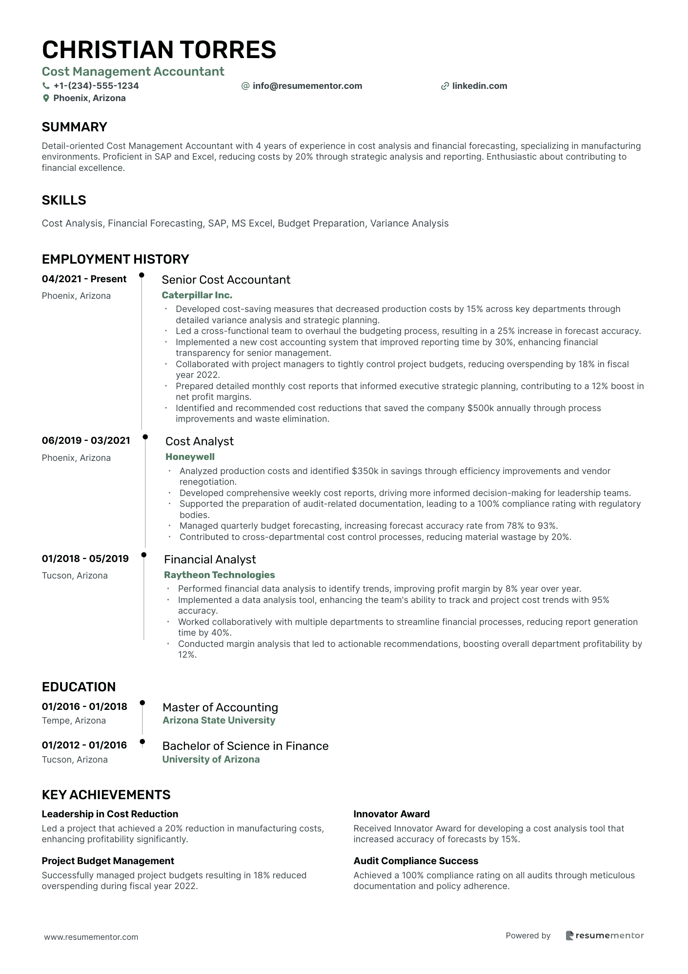 Cost Management Accountant
