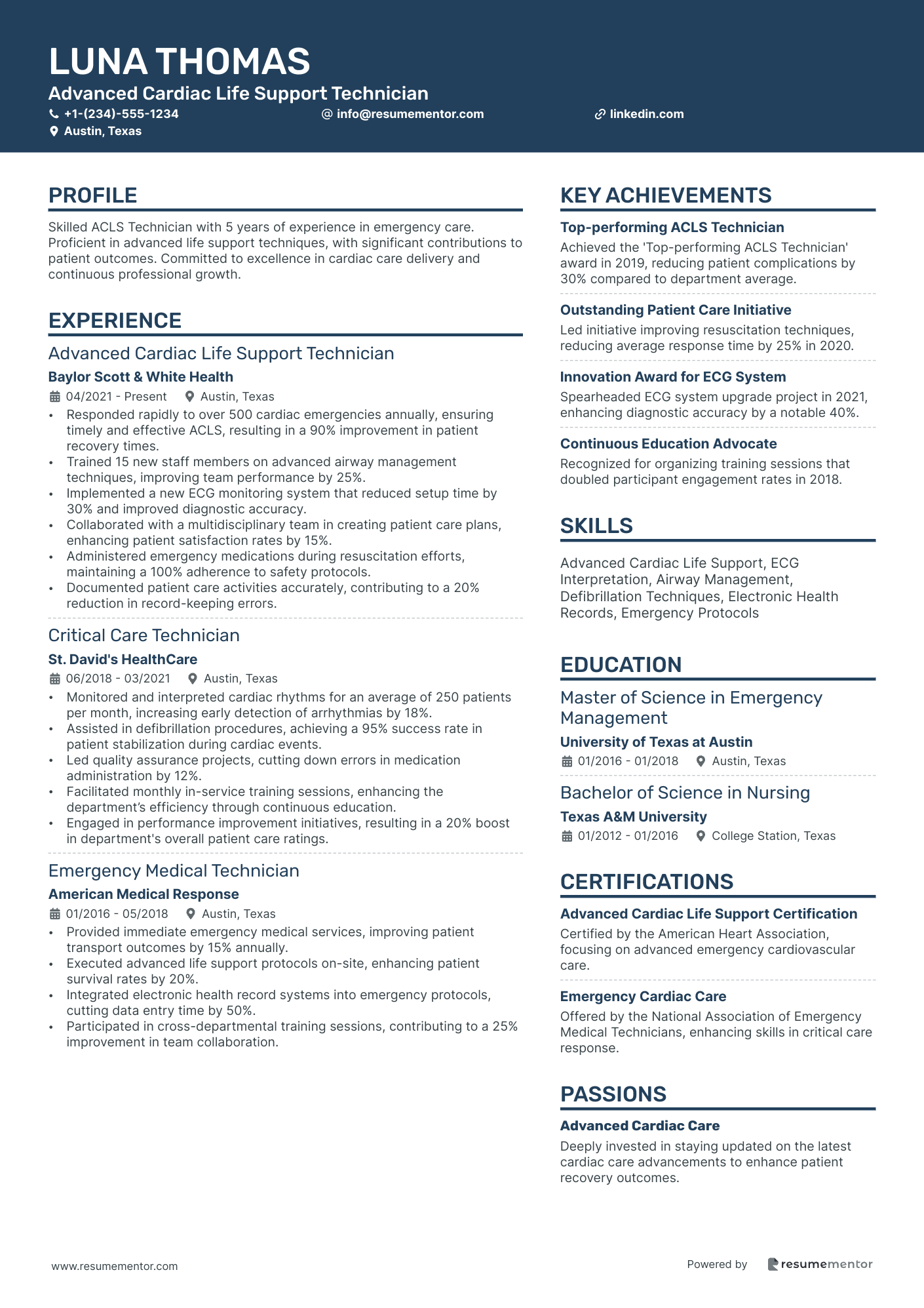 Advanced Cardiac Life Support Technician