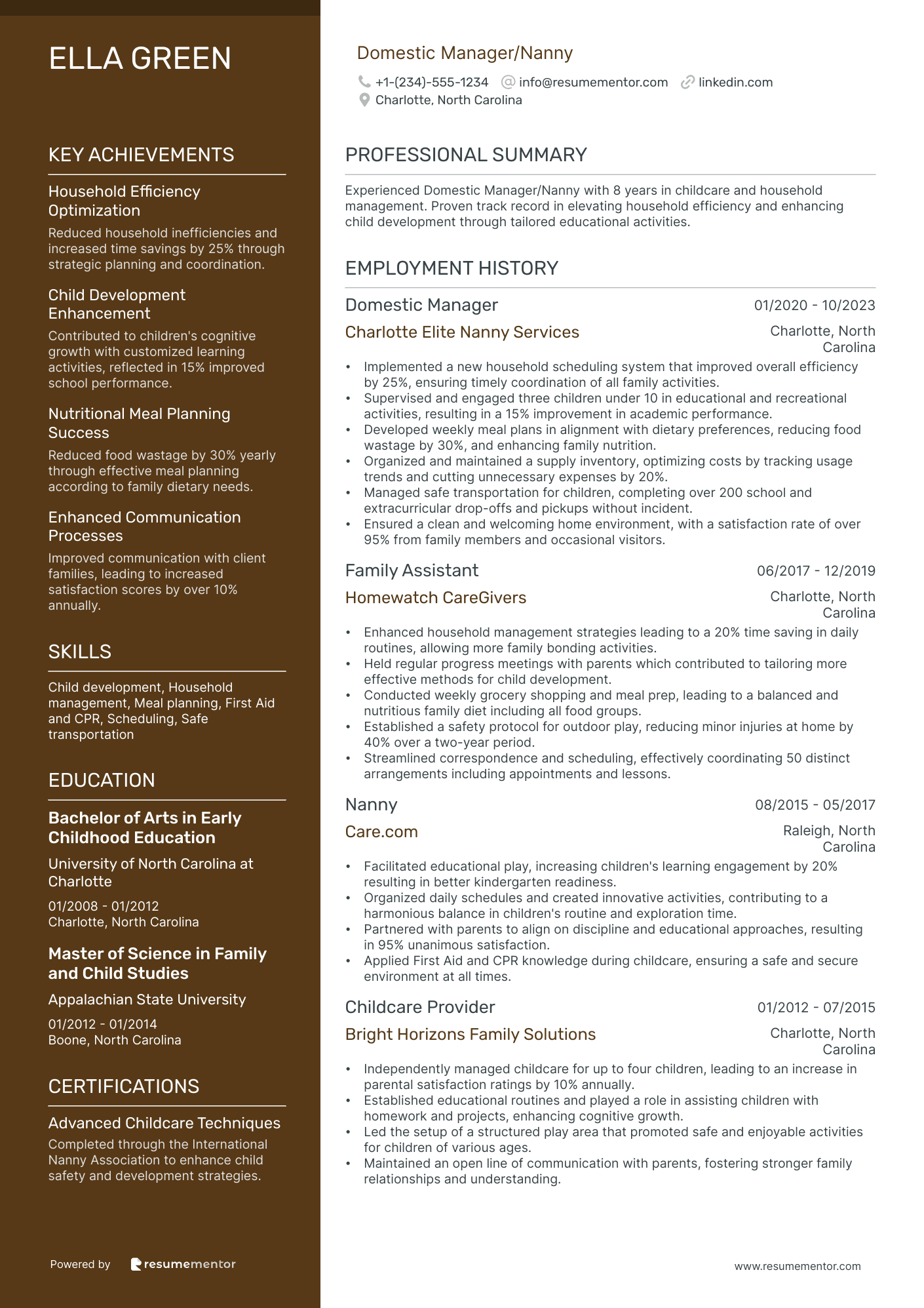 Domestic Manager/Nanny