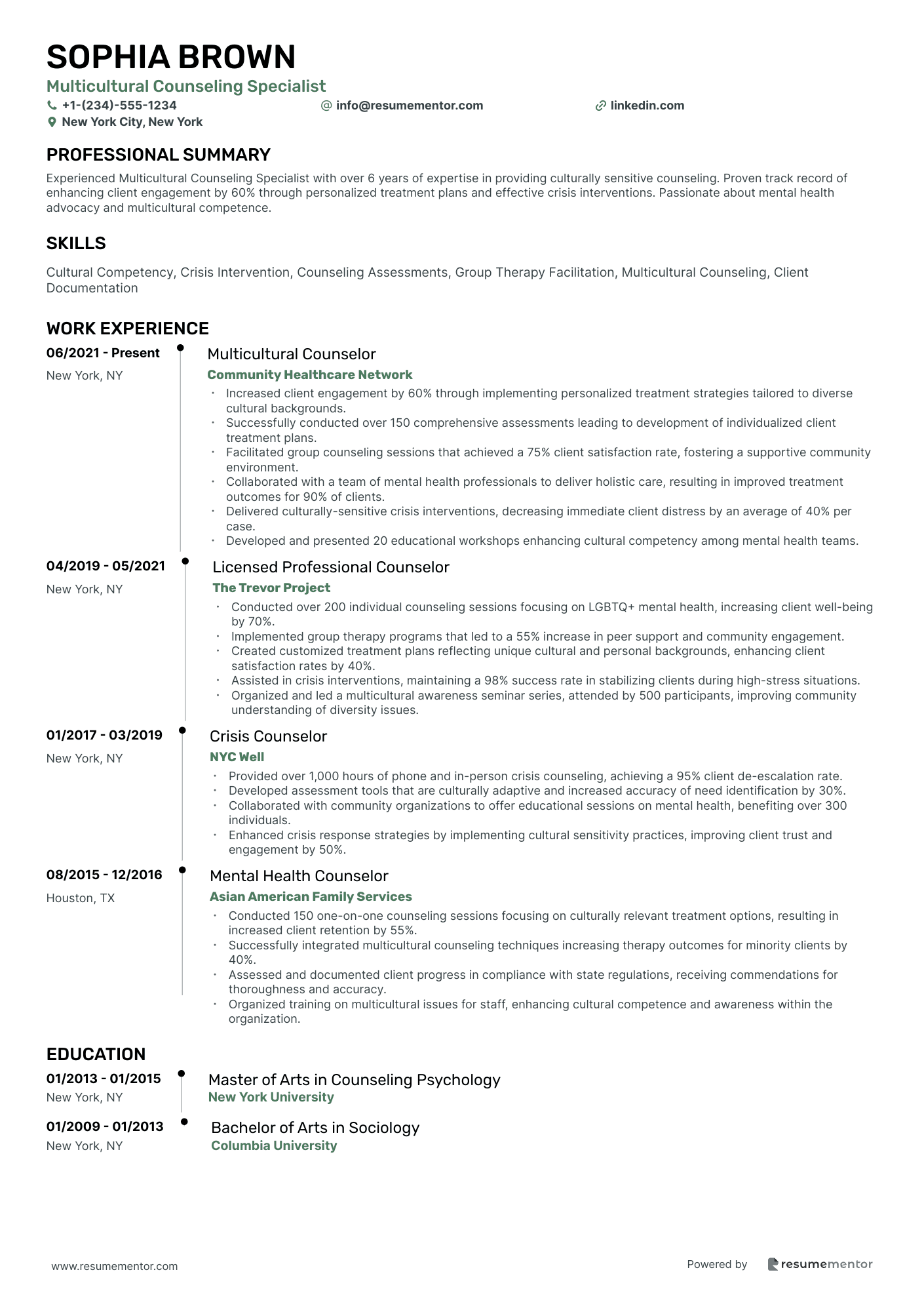 Multicultural Counseling Specialist