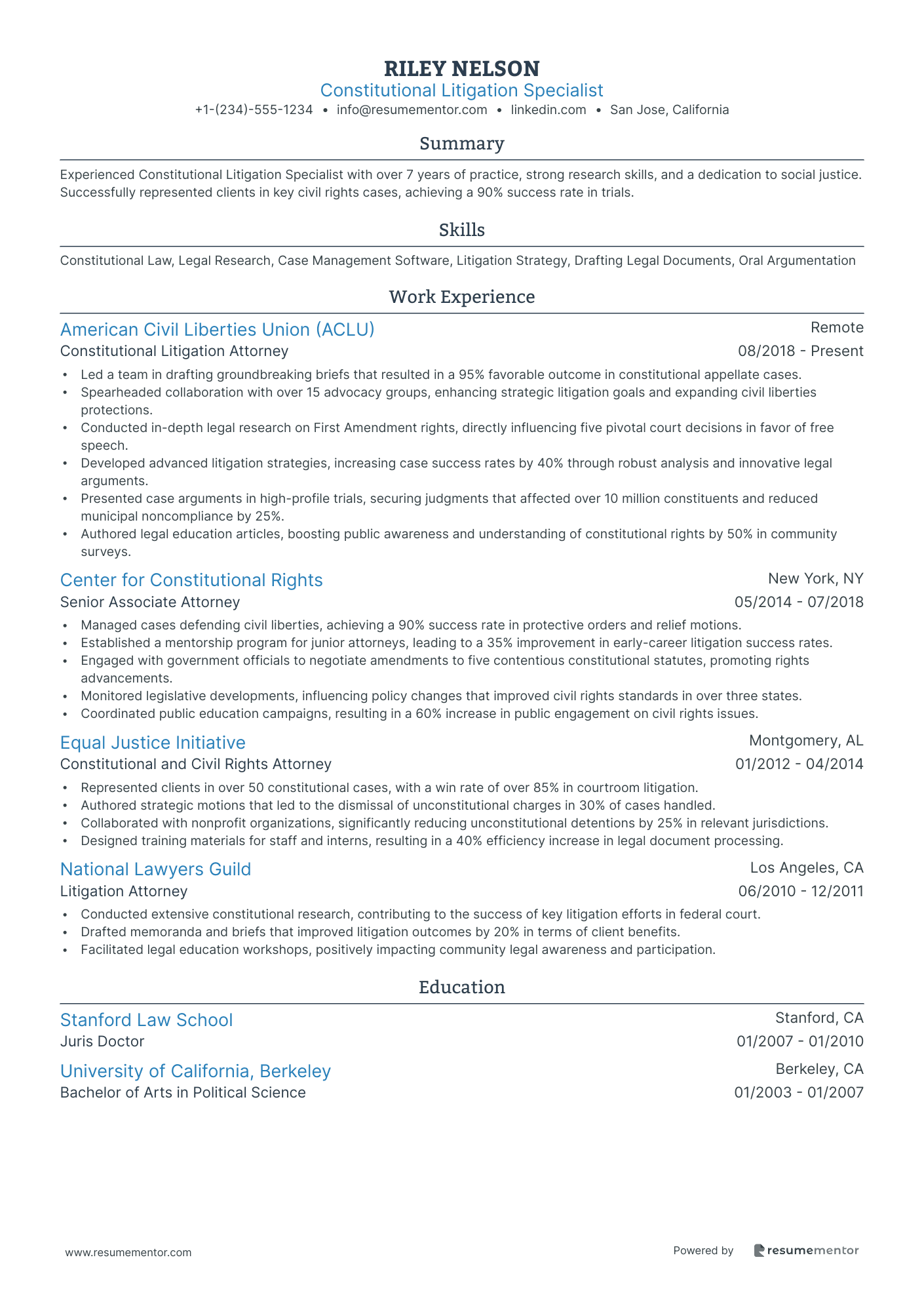 Constitutional Litigation Specialist