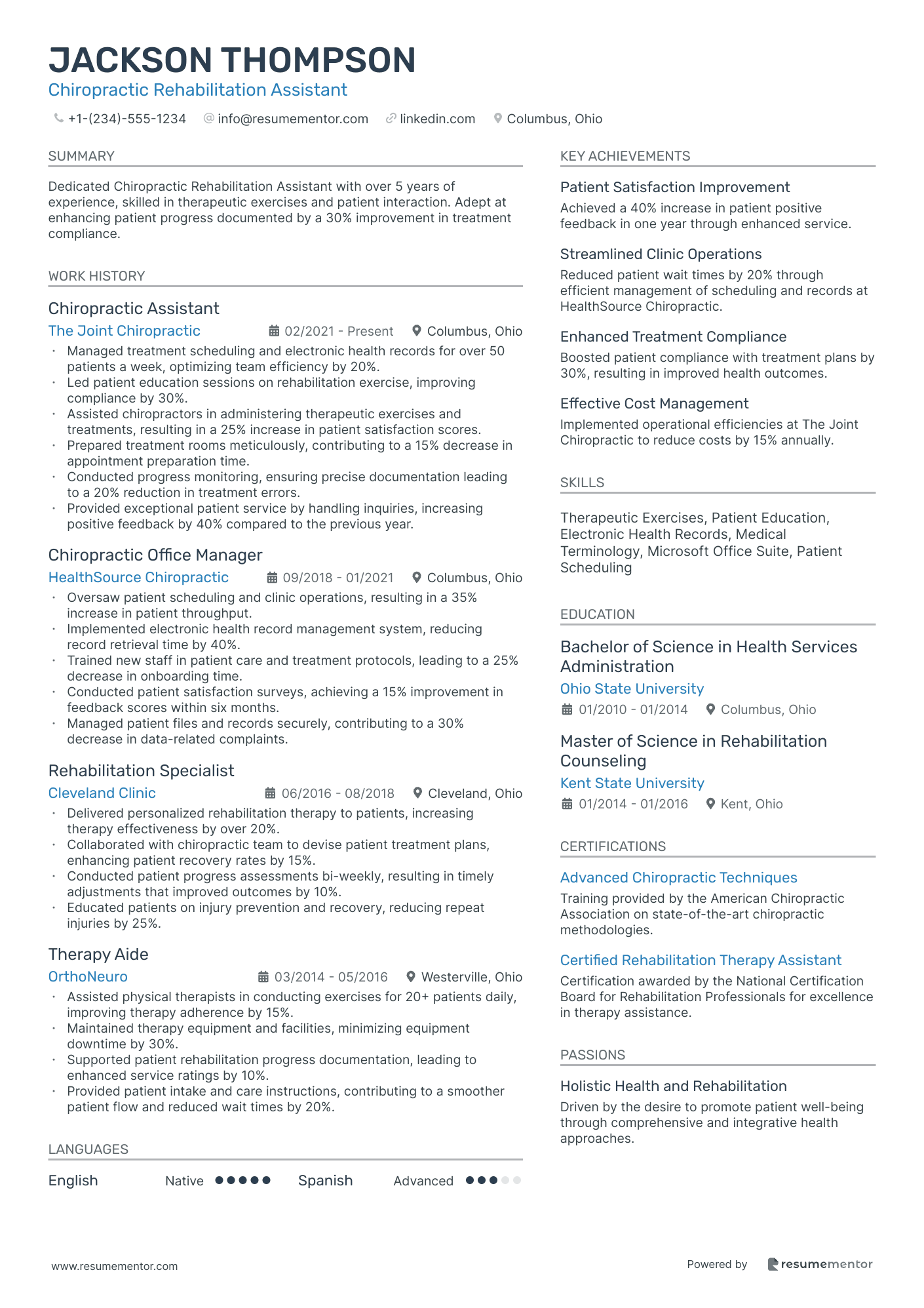 Chiropractic Rehabilitation Assistant