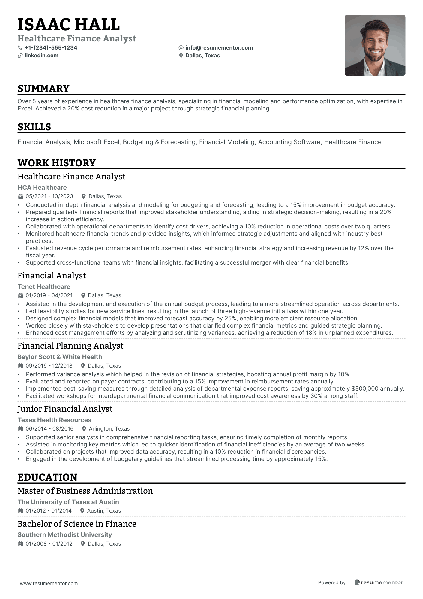 Healthcare Finance Analyst