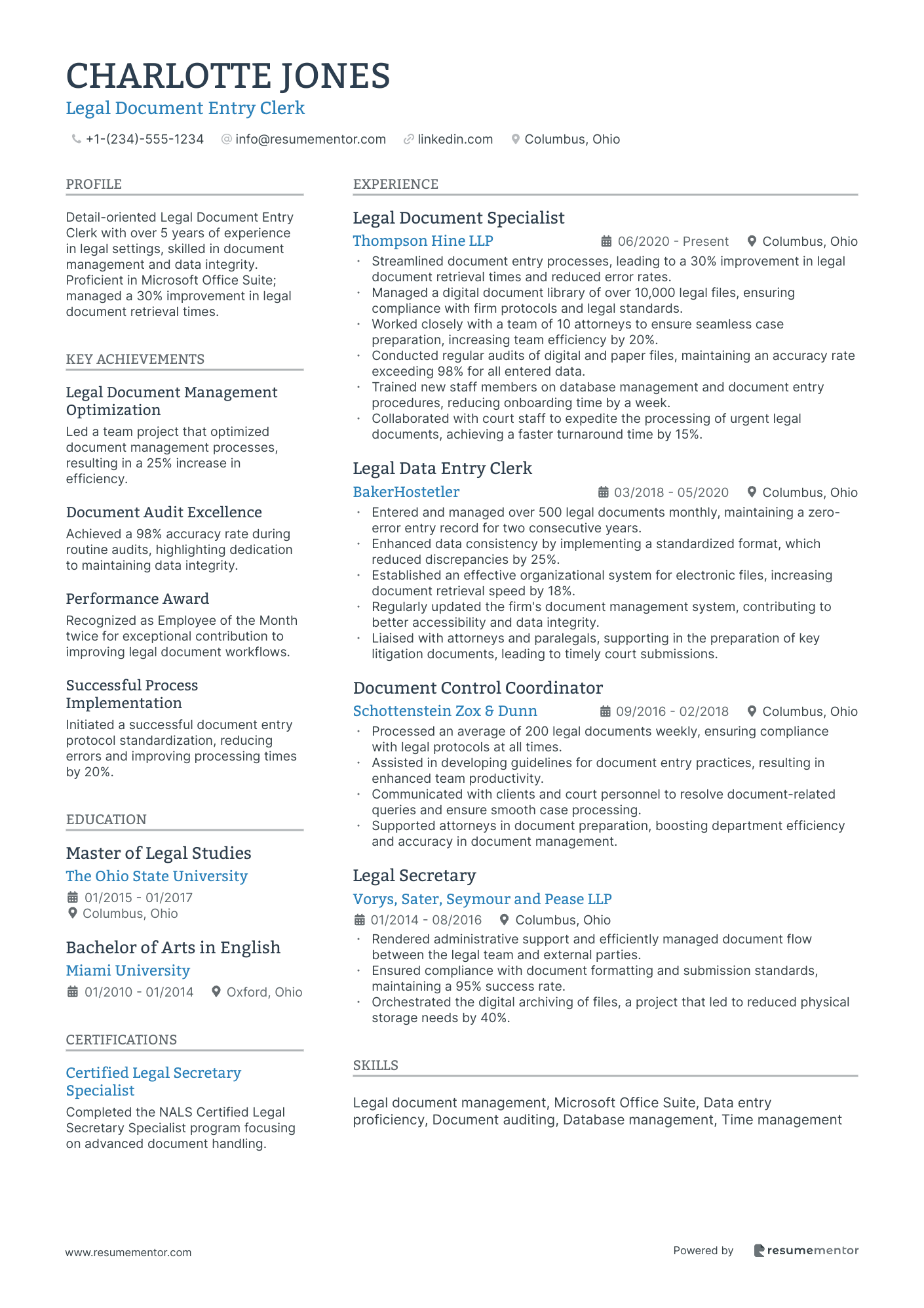 Legal Document Entry Clerk