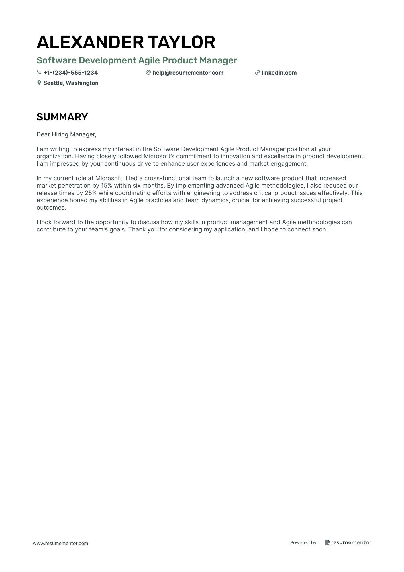 Software Development Agile Product Manager