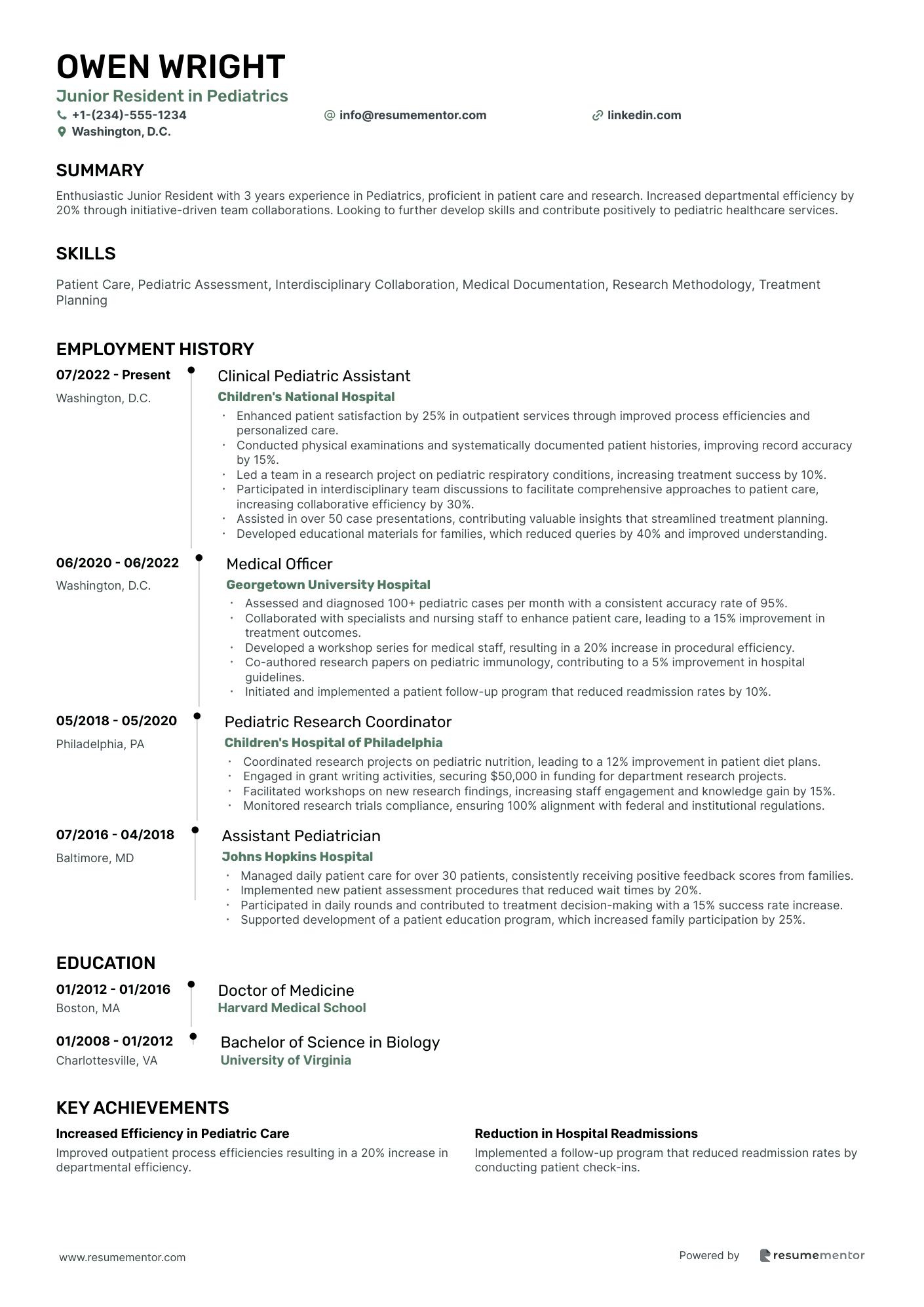 Junior Resident in Pediatrics