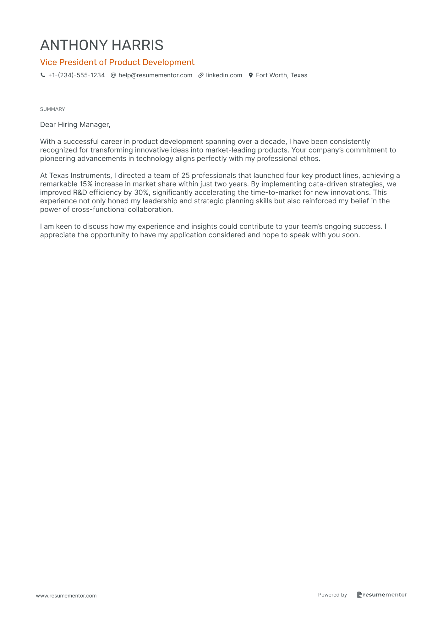 Vice President of Product Development