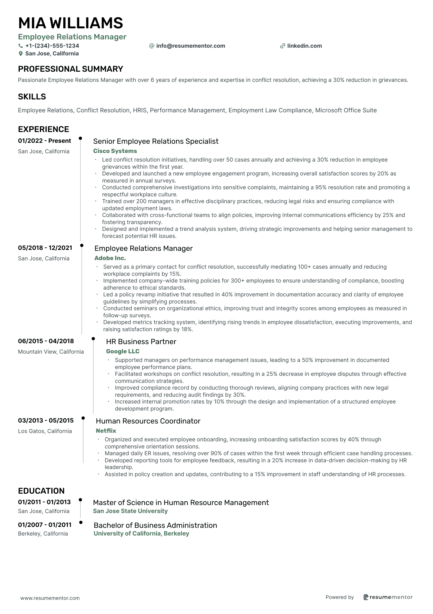 Employee Relations Manager