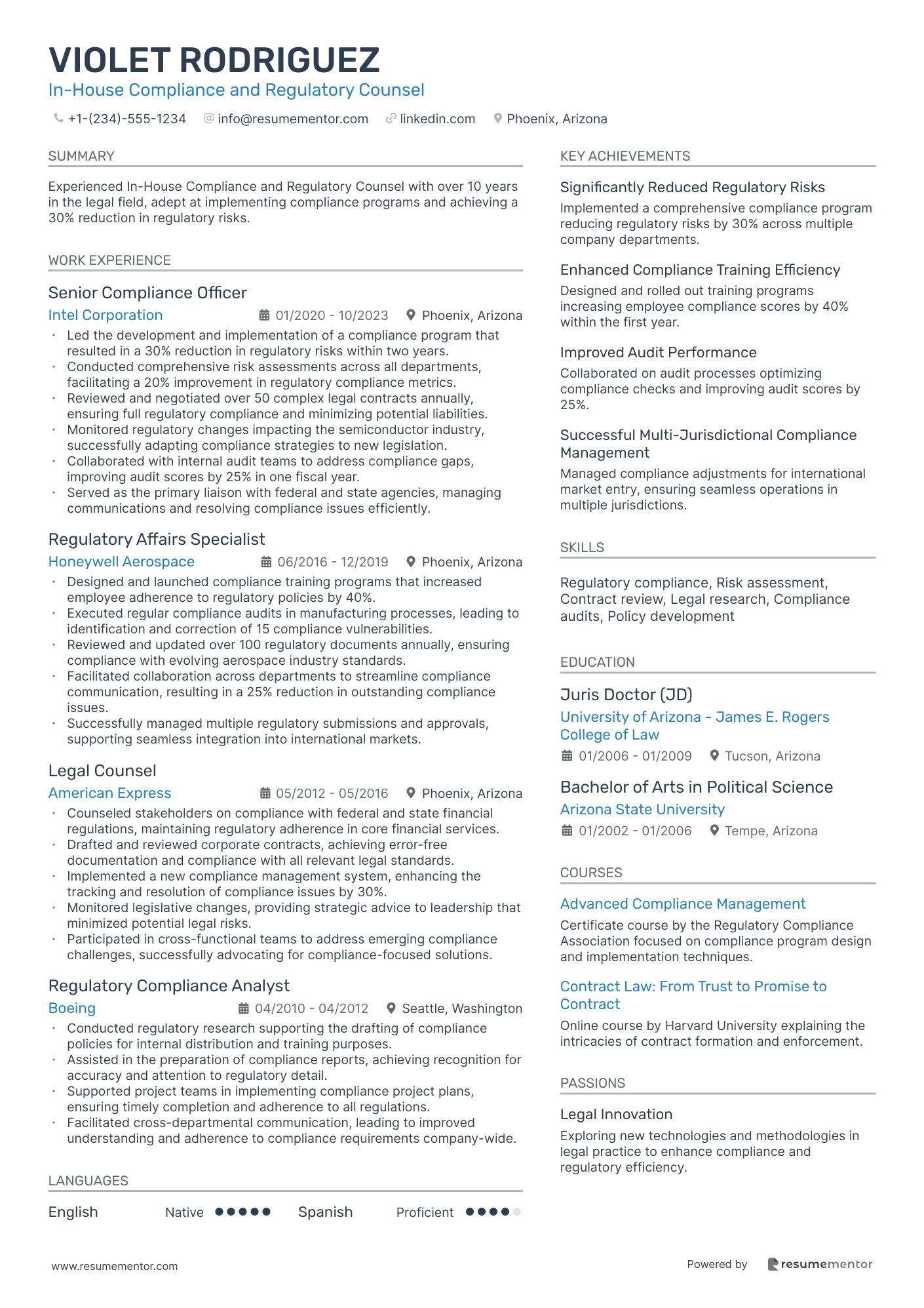 In House Compliance and Regulatory Counsel