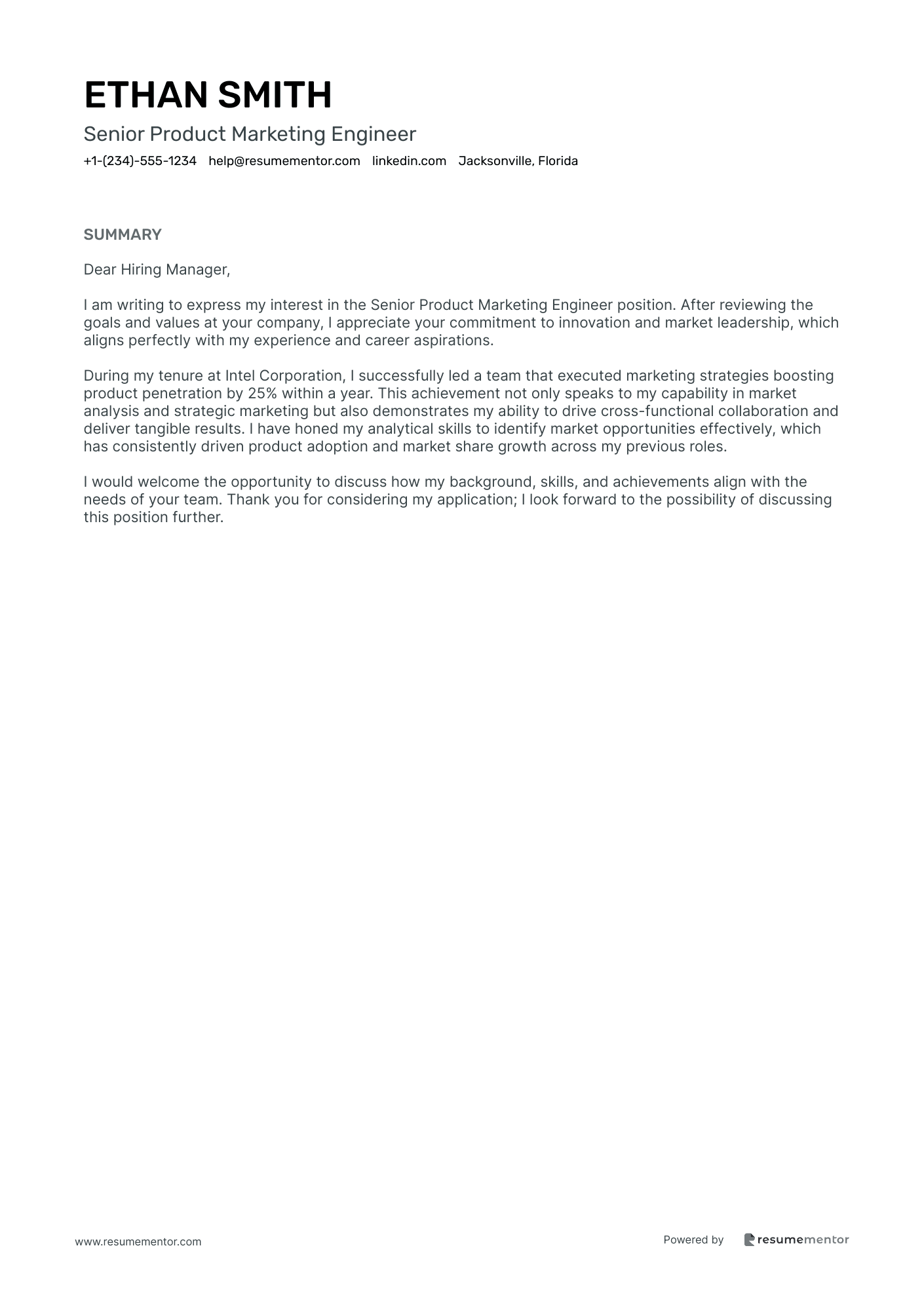 Senior Product Marketing Engineer