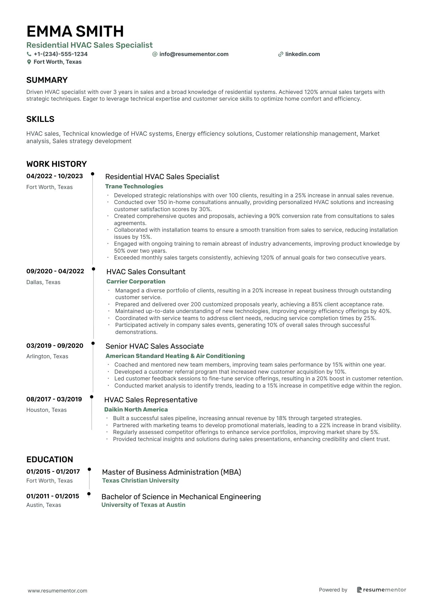 Residential HVAC Sales Specialist