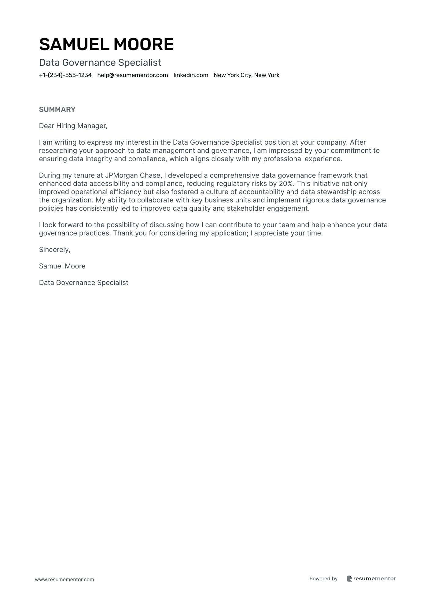 Data Governance Specialist