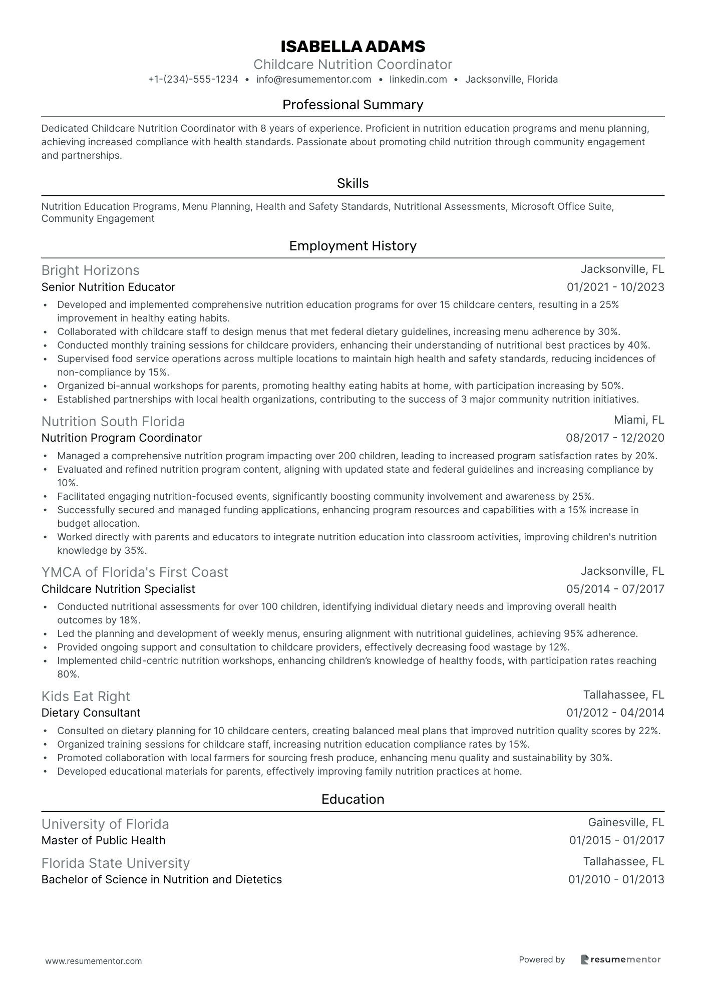 Childcare Nutrition Coordinator