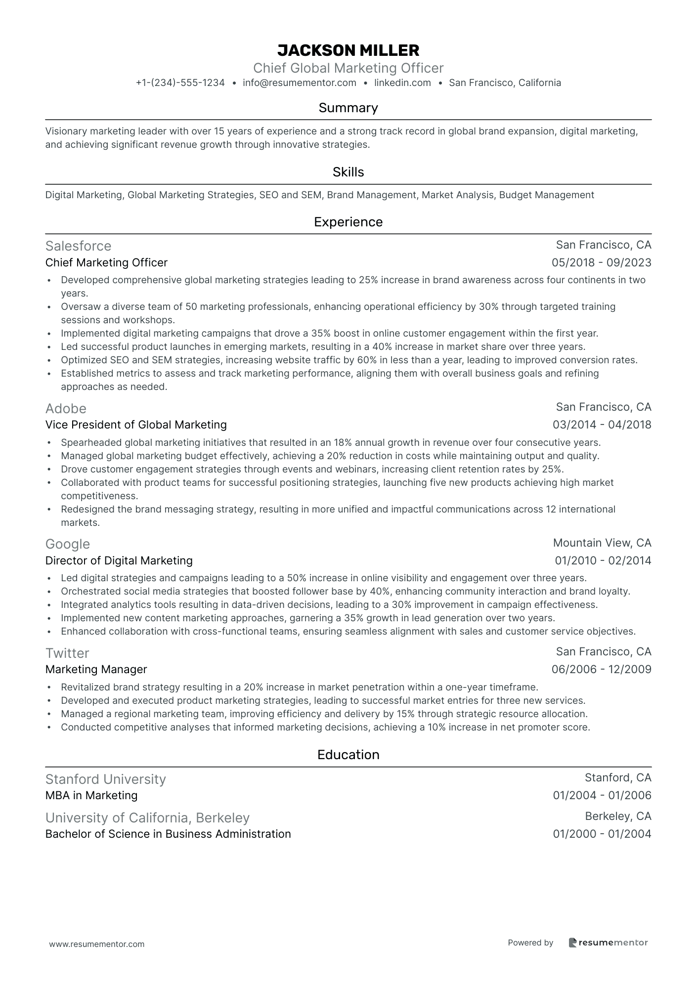 Chief Global Marketing Officer