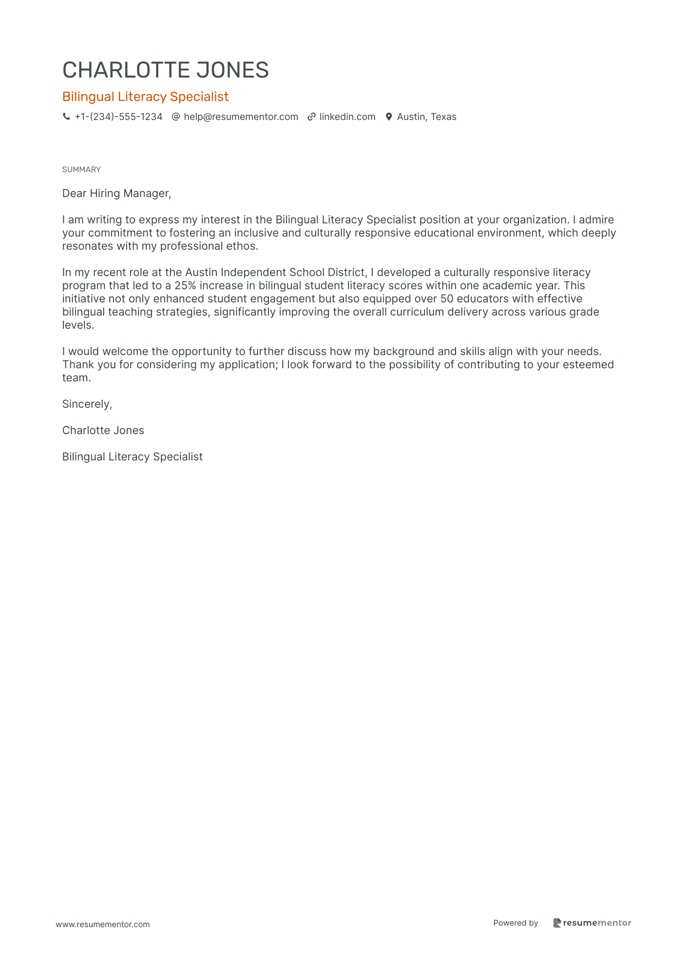 Bilingual Literacy Specialist