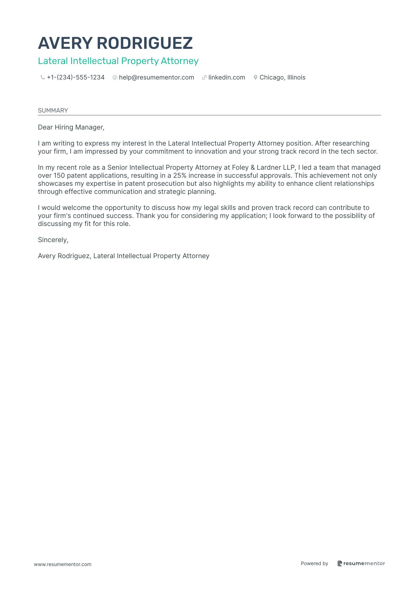 Lateral Intellectual Property Attorney
