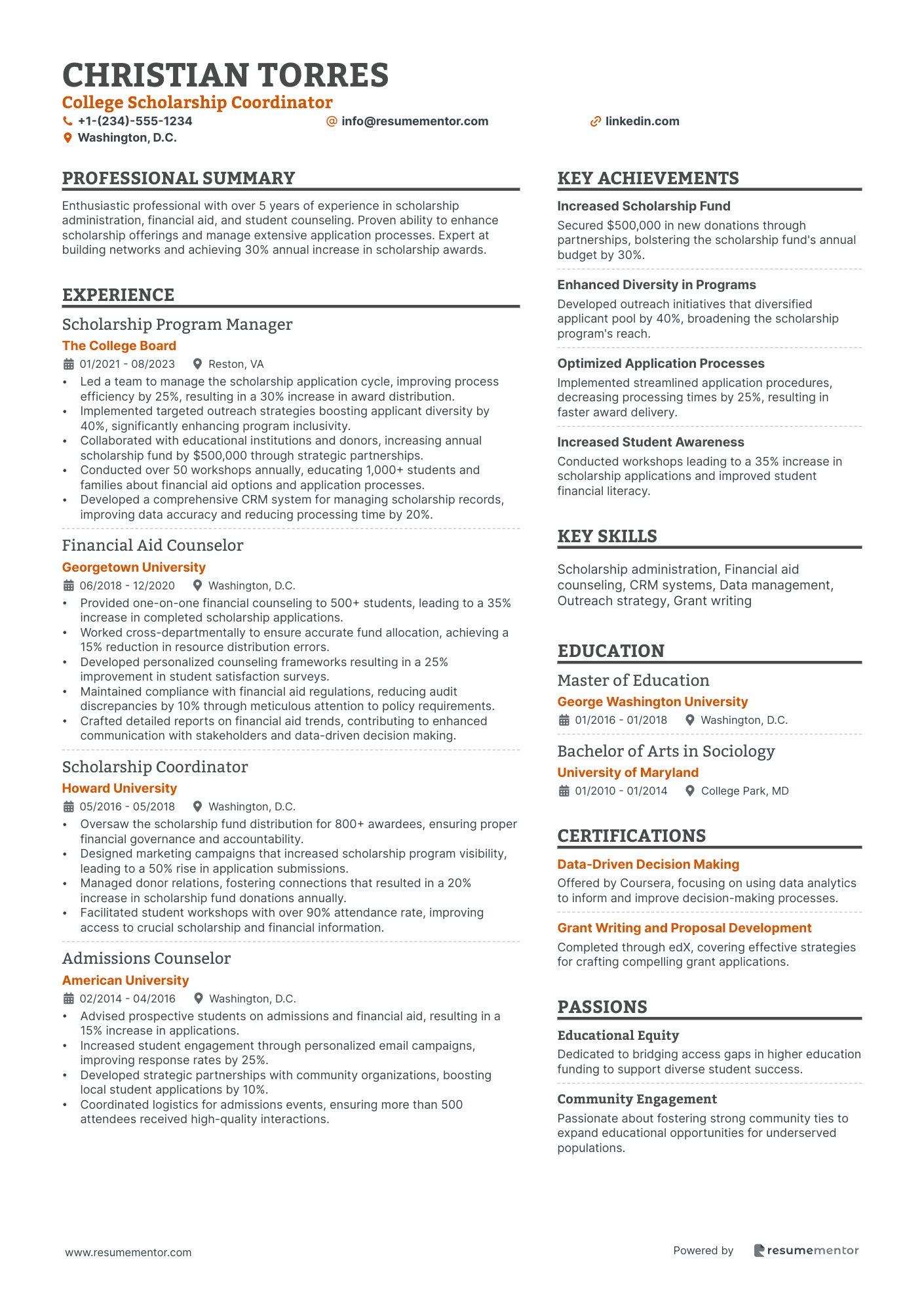 College Scholarship Coordinator