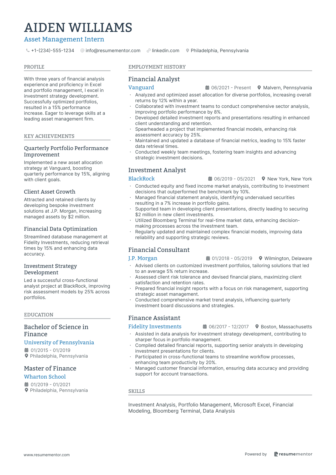 Asset Management Intern