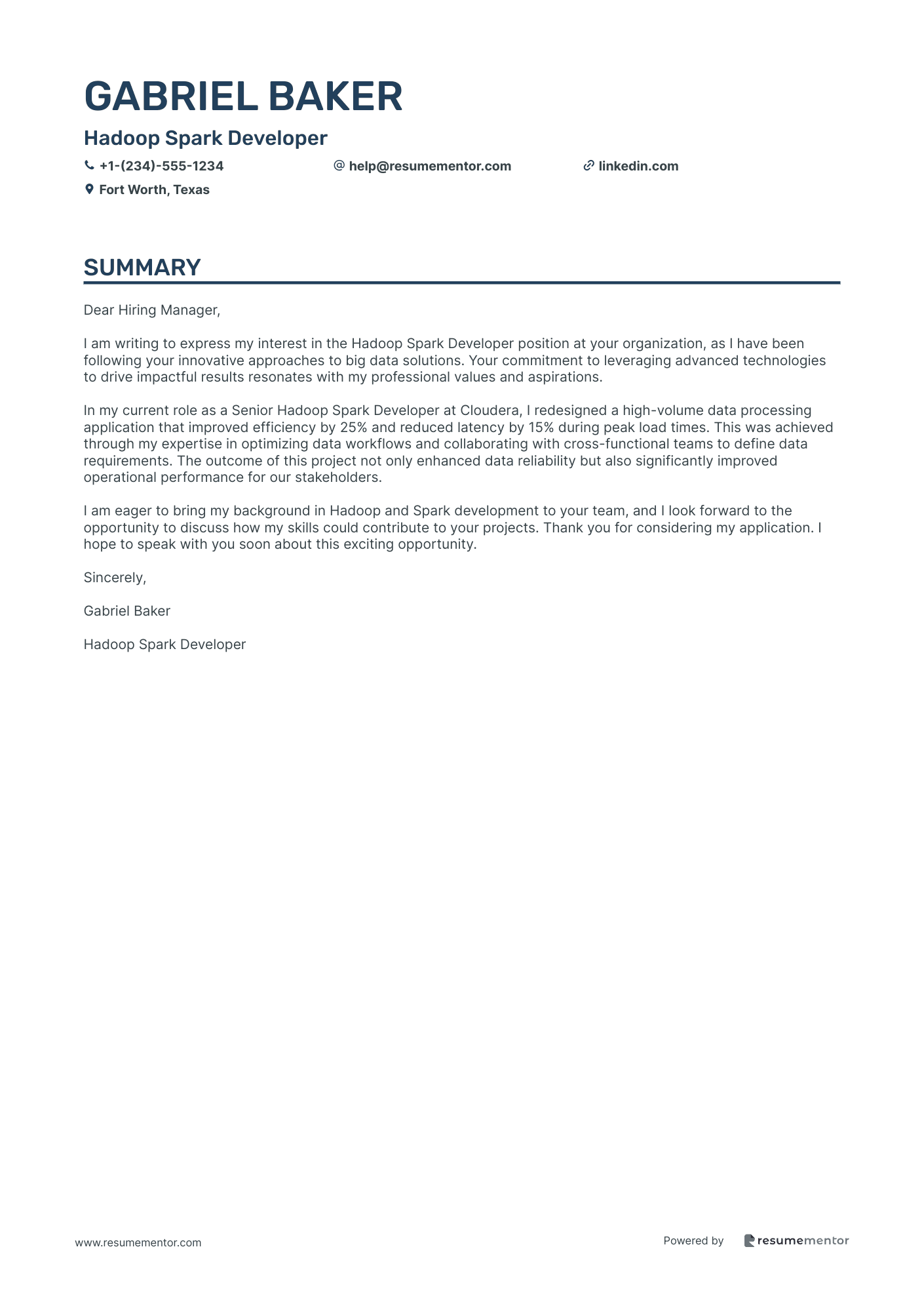 Hadoop Spark Developer