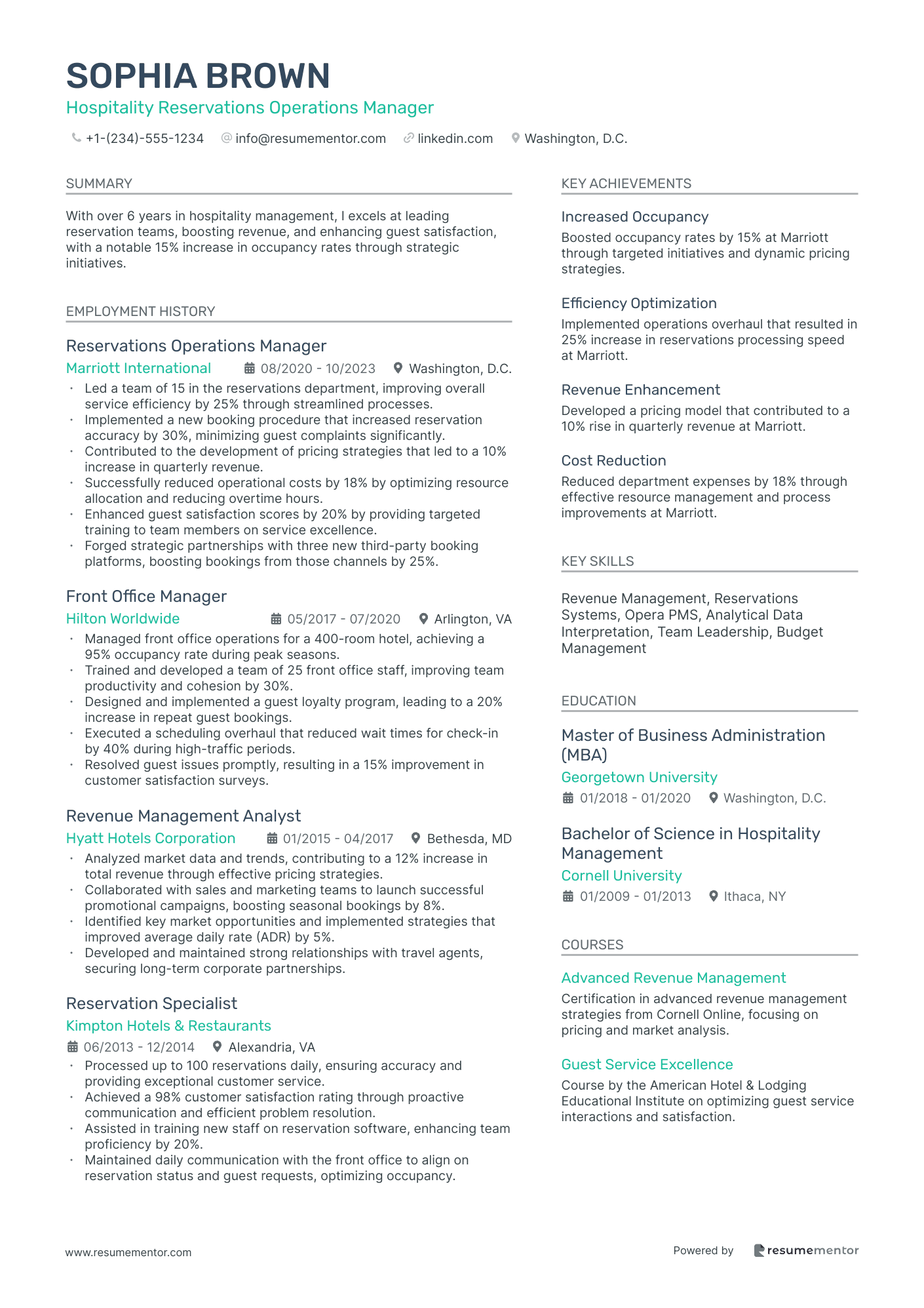 Hospitality Reservations Operations Manager