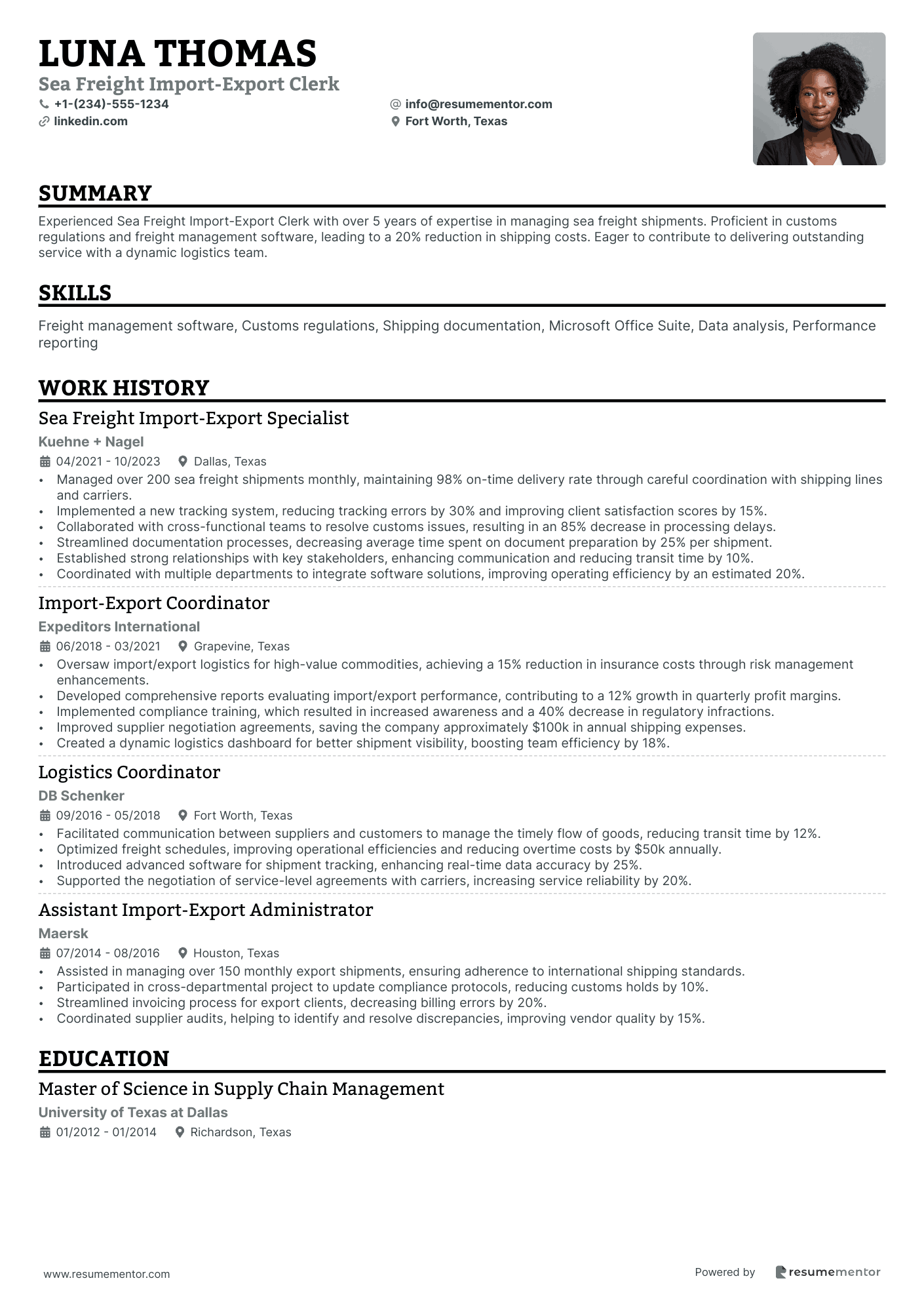 Sea Freight Import Export Clerk