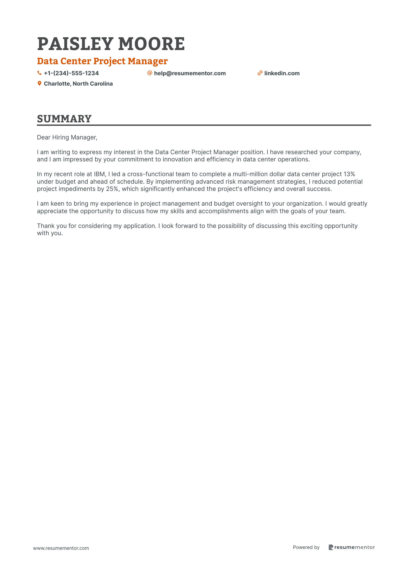 Data Center Project Manager