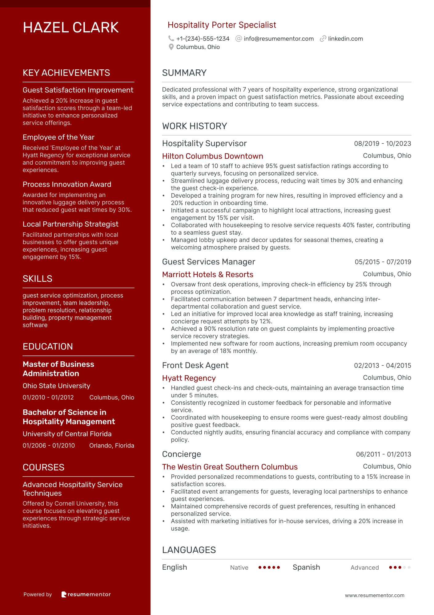 Hospitality Porter Specialist