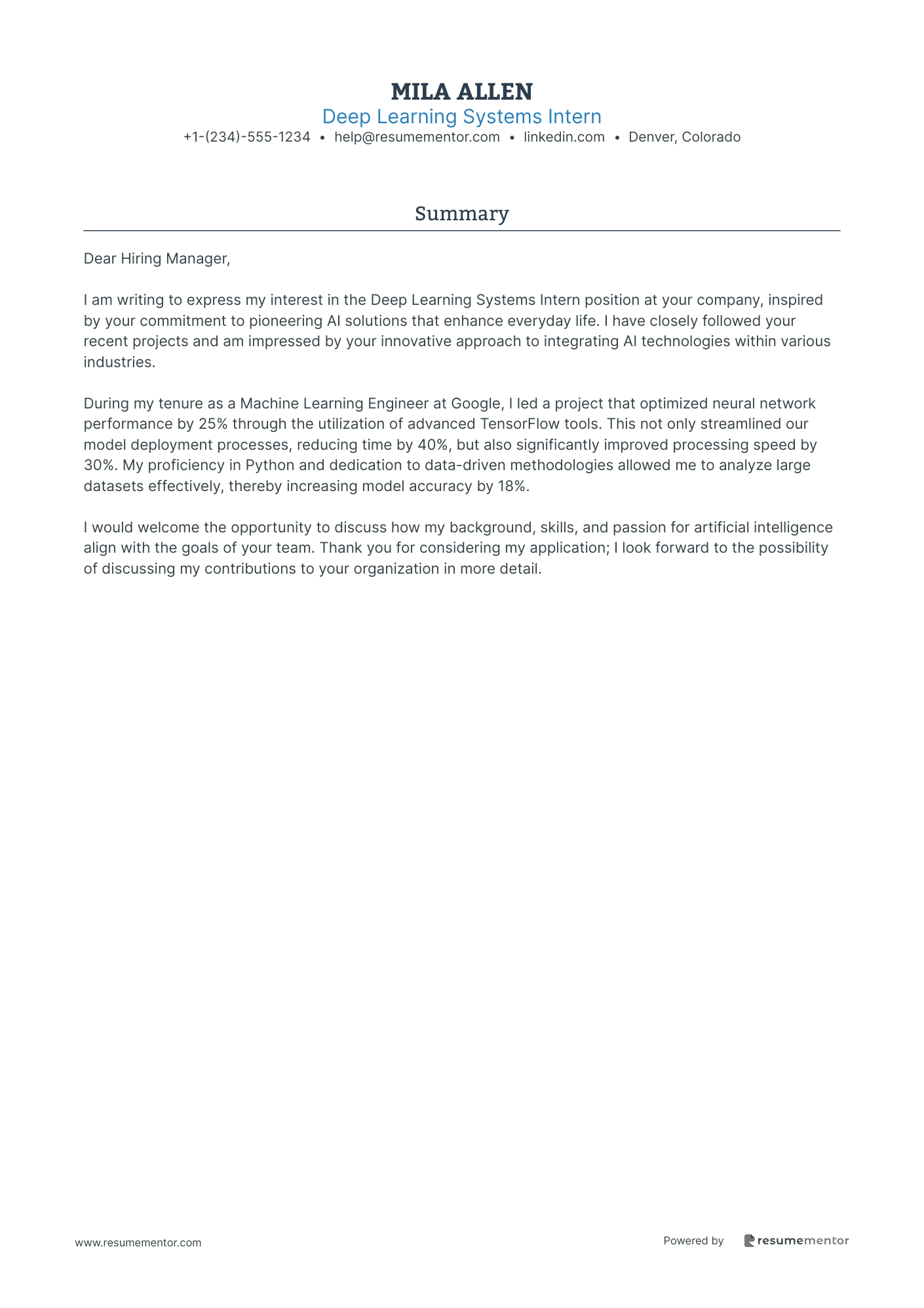 Deep Learning Systems Intern