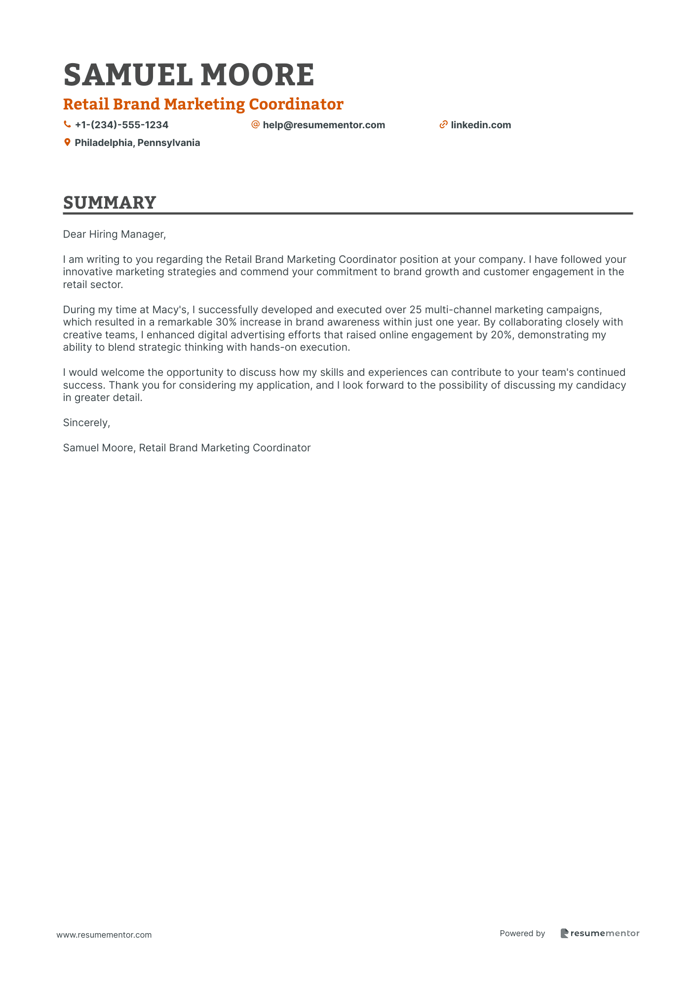 Retail Brand Marketing Coordinator