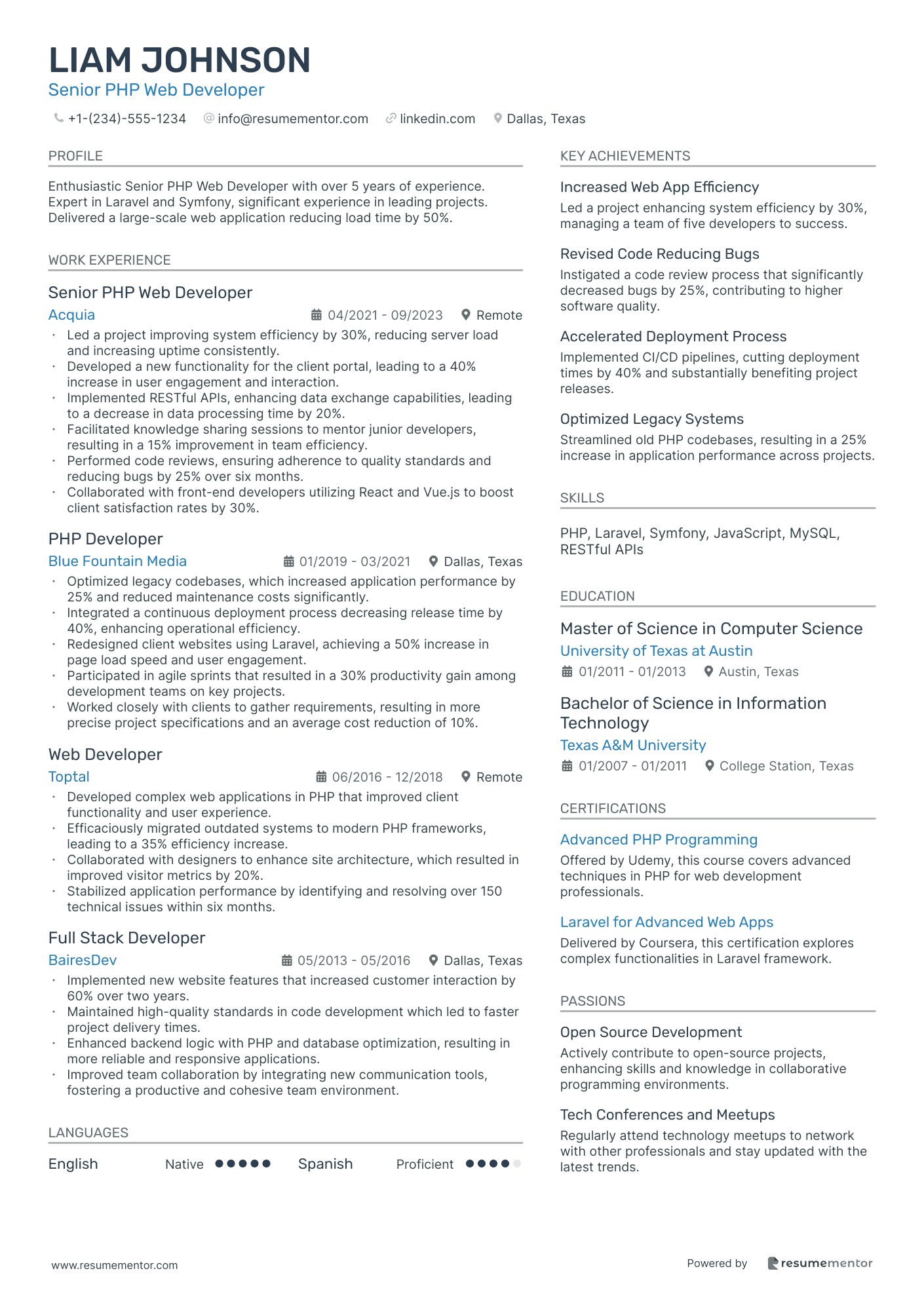 Senior PHP Web Developer