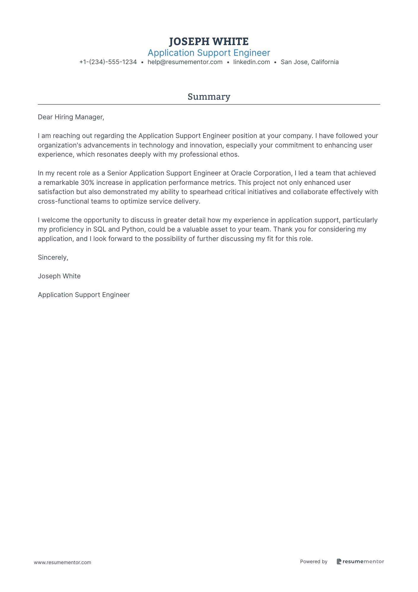 Application Support Engineer