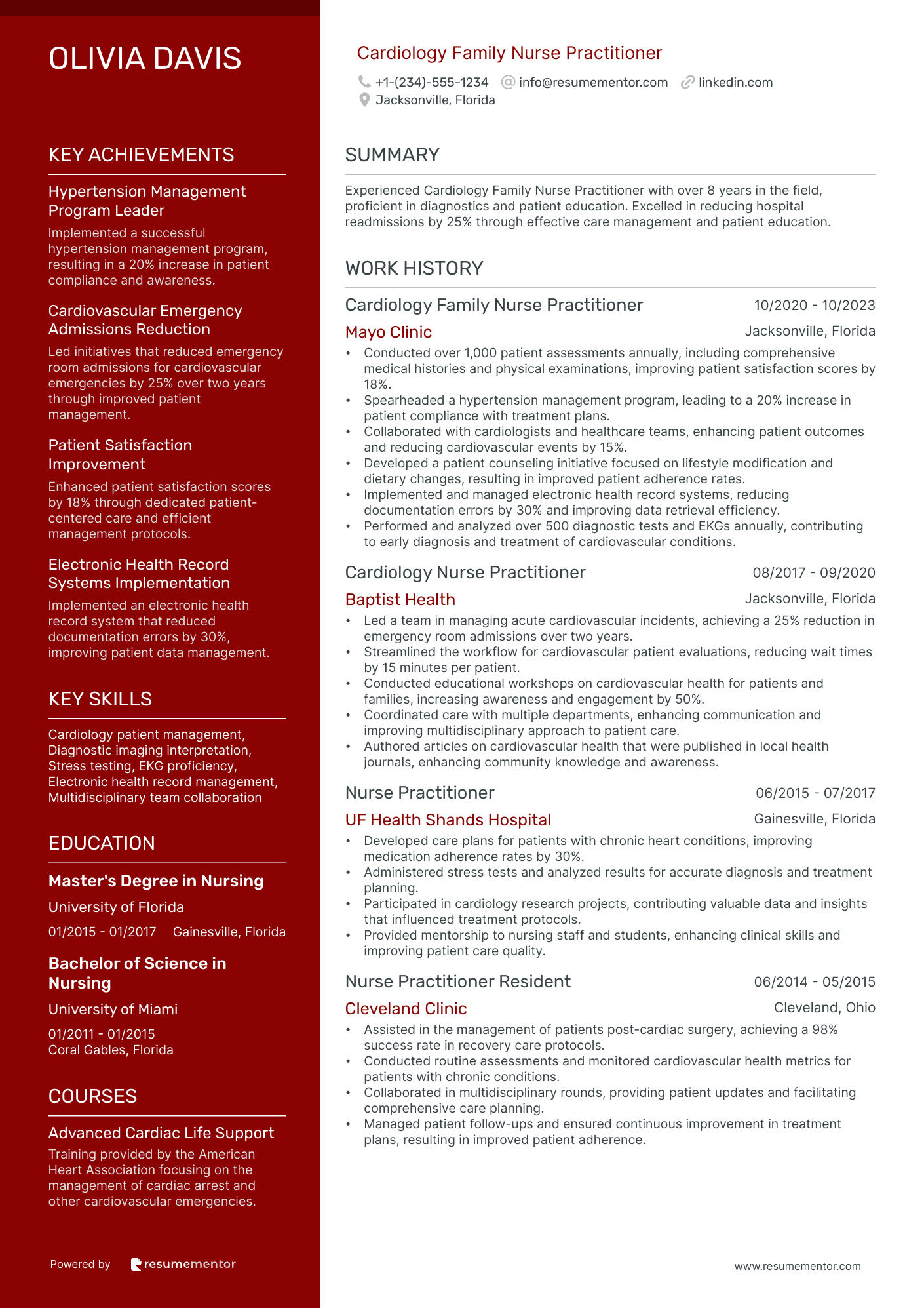 Cardiology Family Nurse Practitioner
