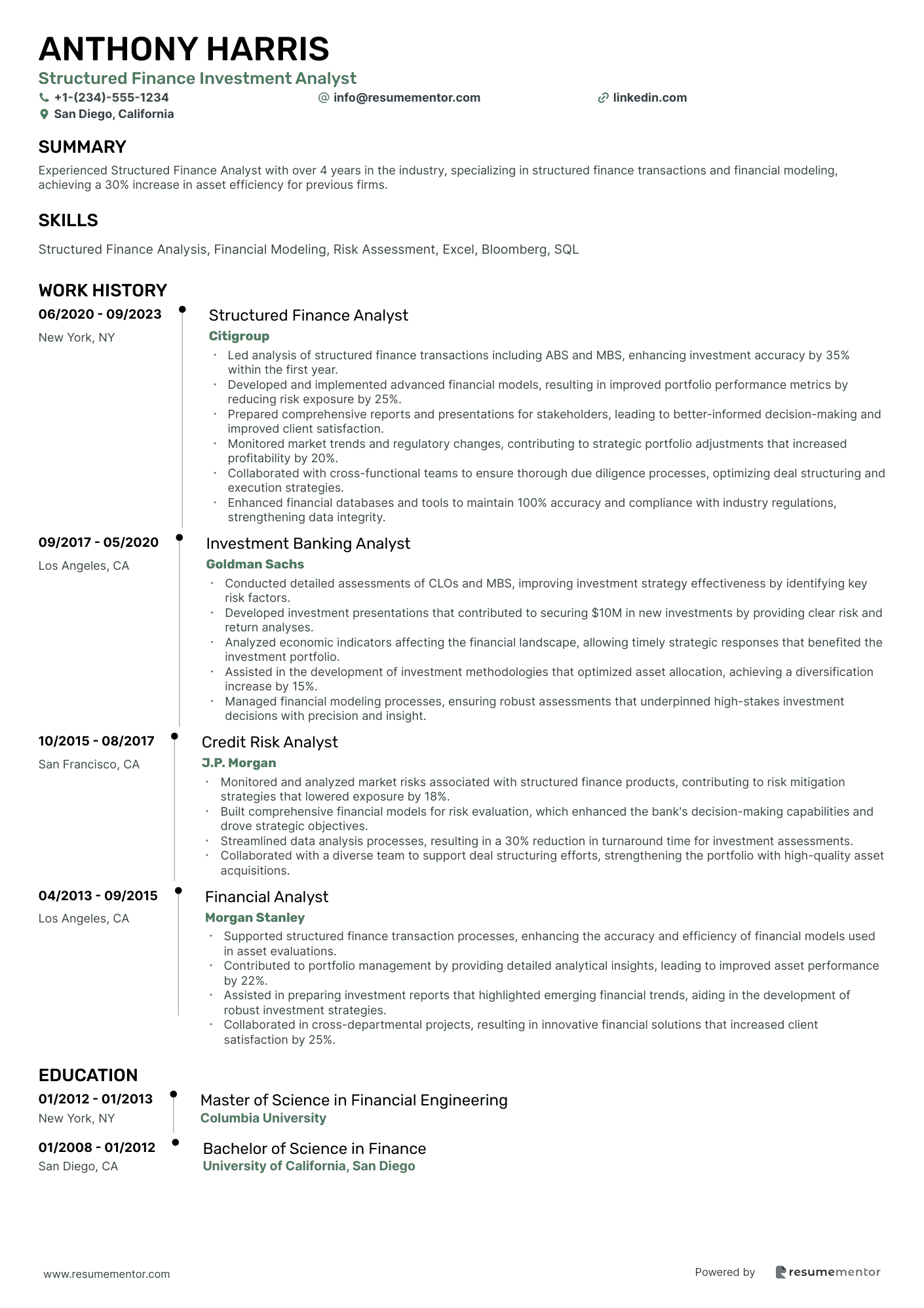 Structured Finance Investment Analyst