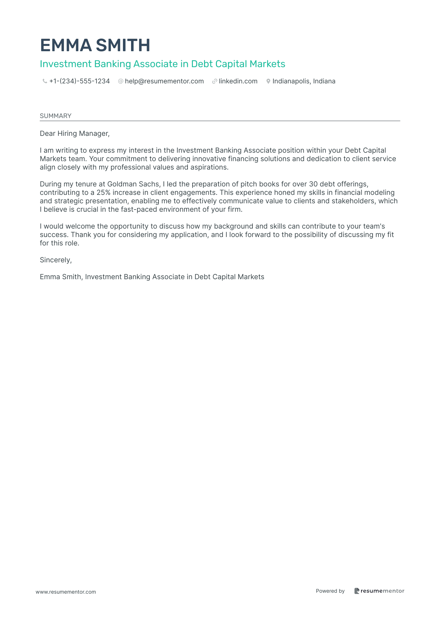 Investment Banking Associate in Debt Capital Markets