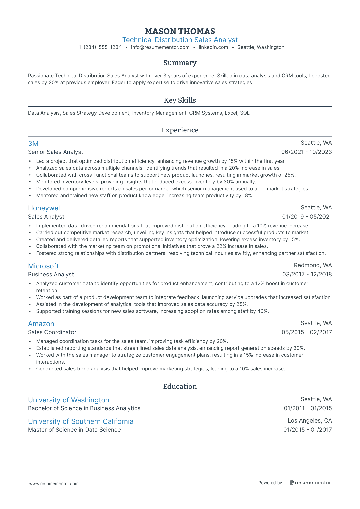 Technical Distribution Sales Analyst