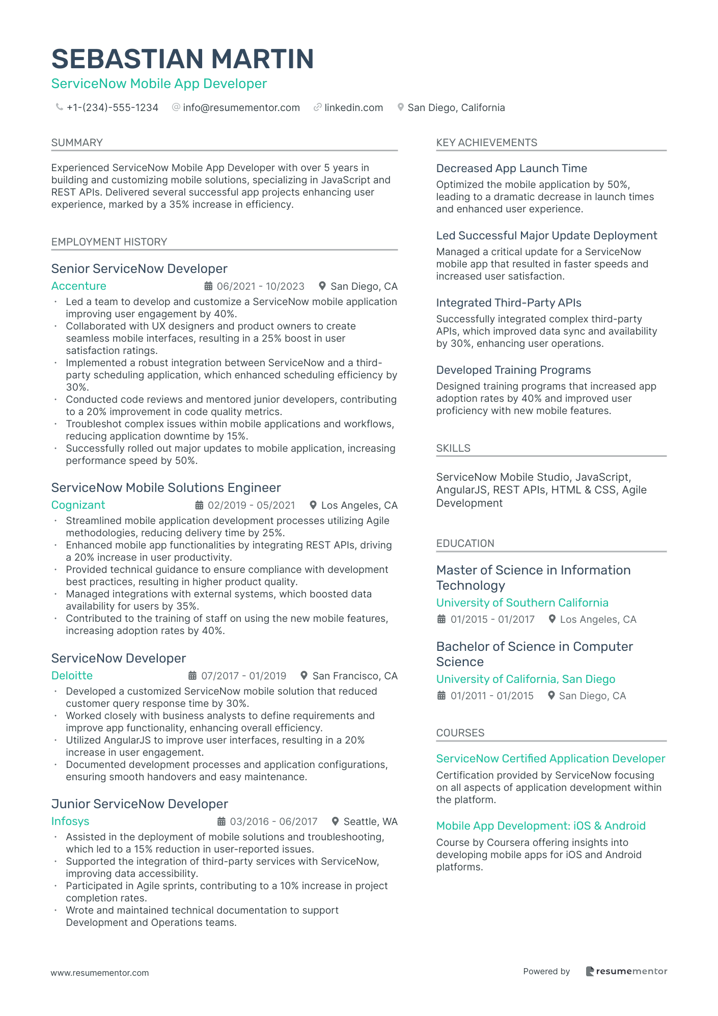 Servicenow Mobile App Developer
