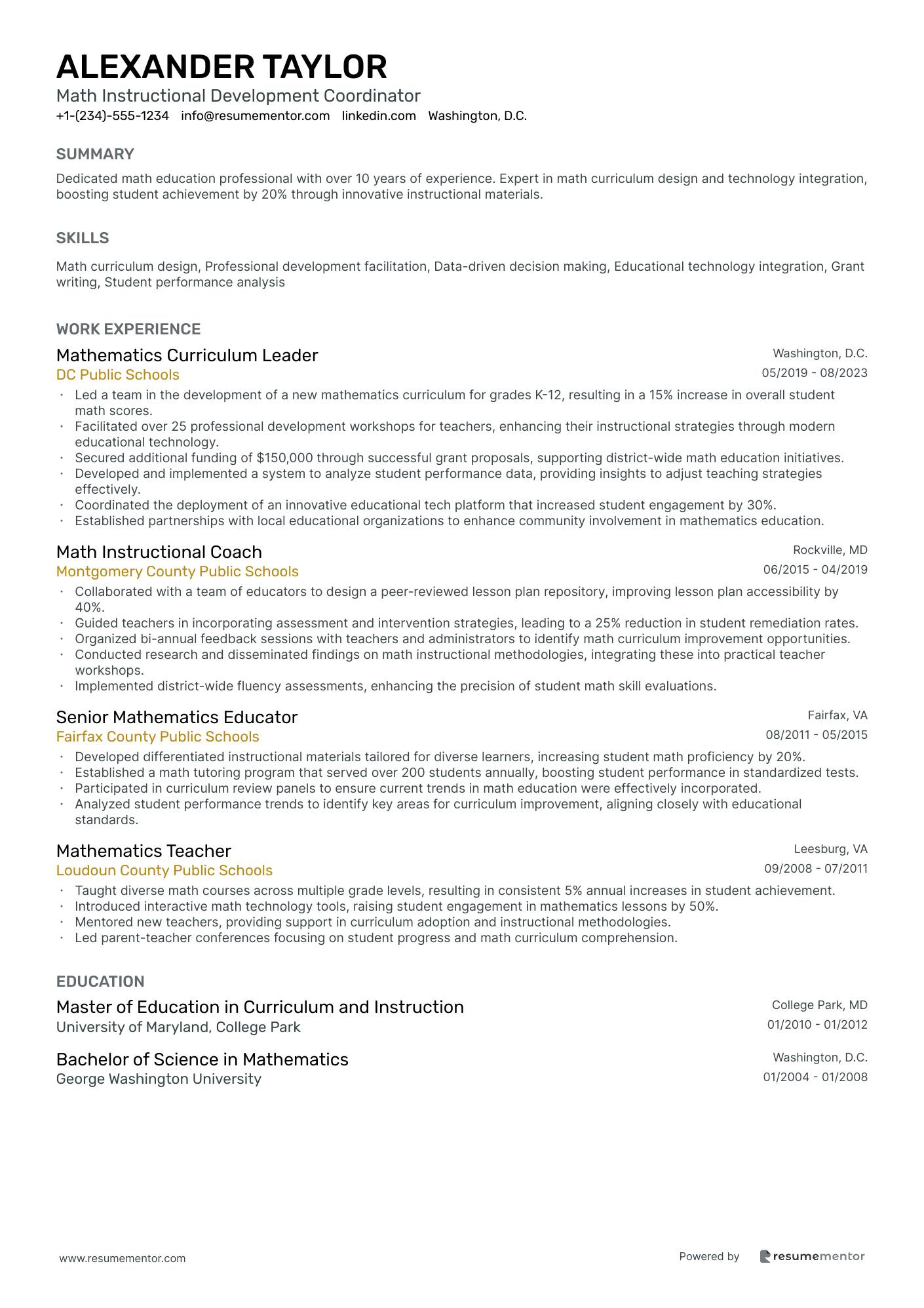 Math Instructional Development Coordinator