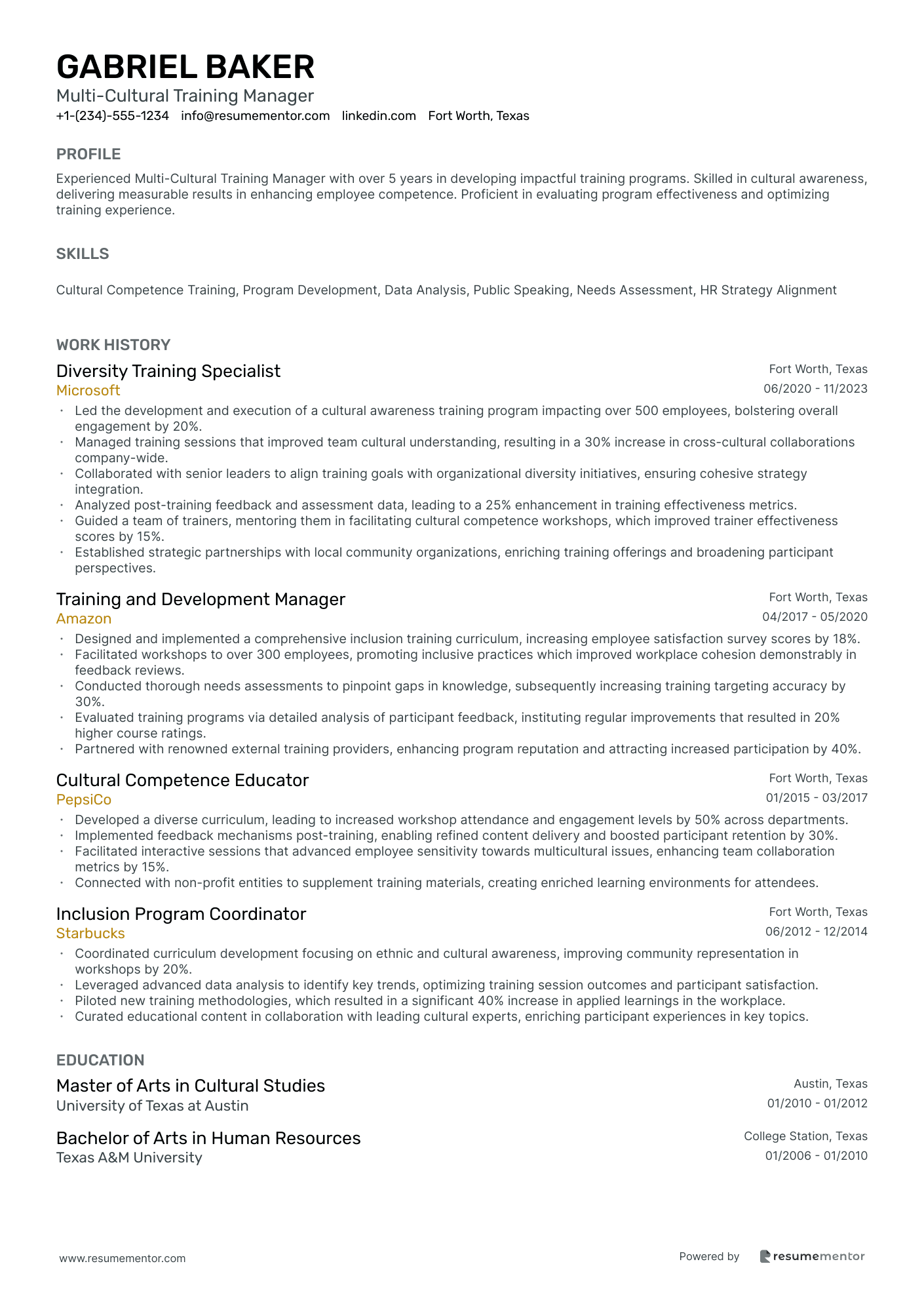 Multi Cultural Training Manager