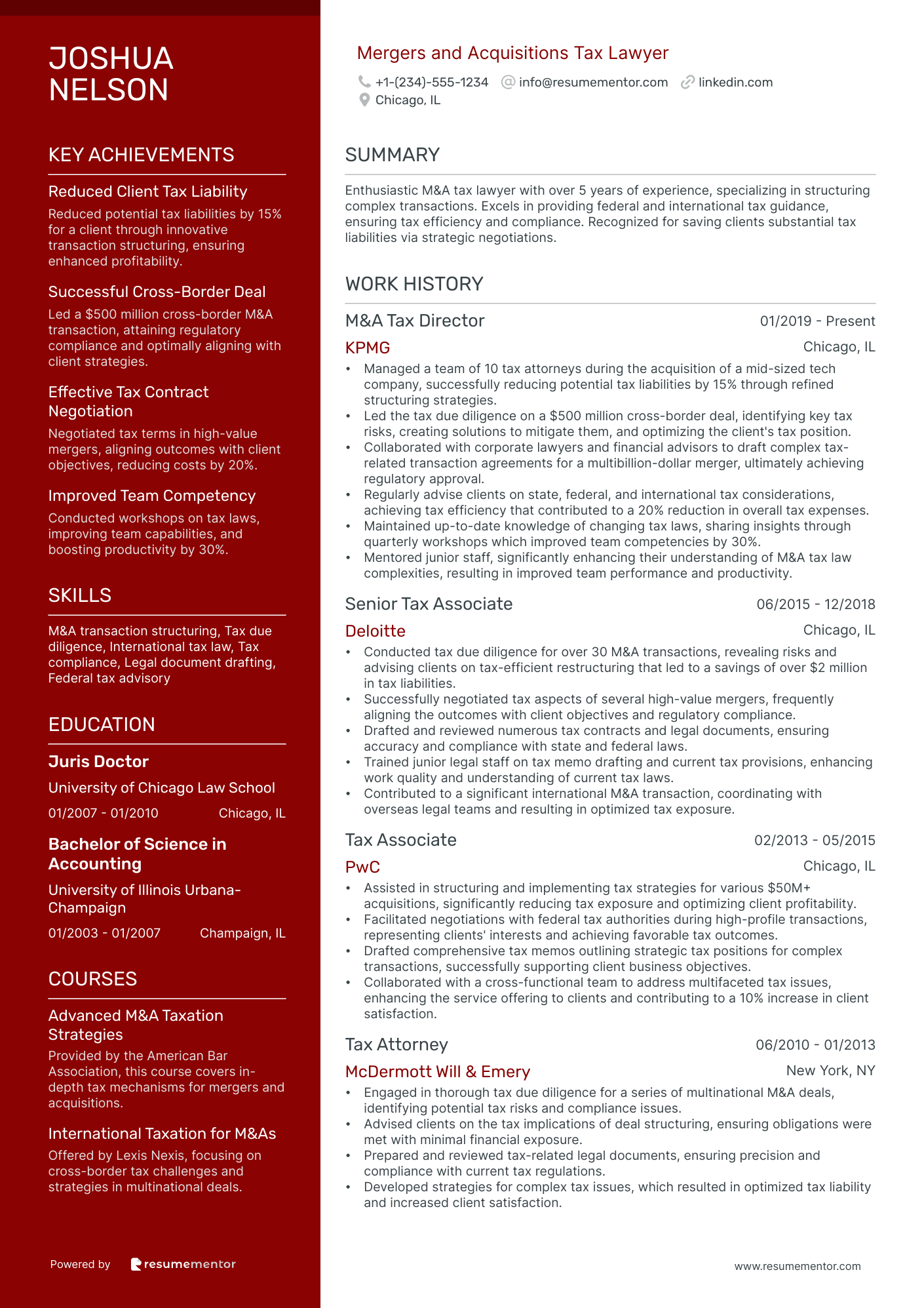 Mergers and Acquisitions Tax Lawyer