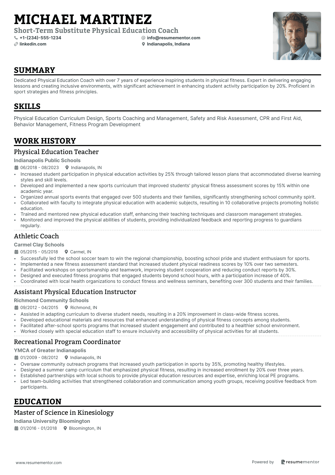 Short Term Substitute Physical Education Coach