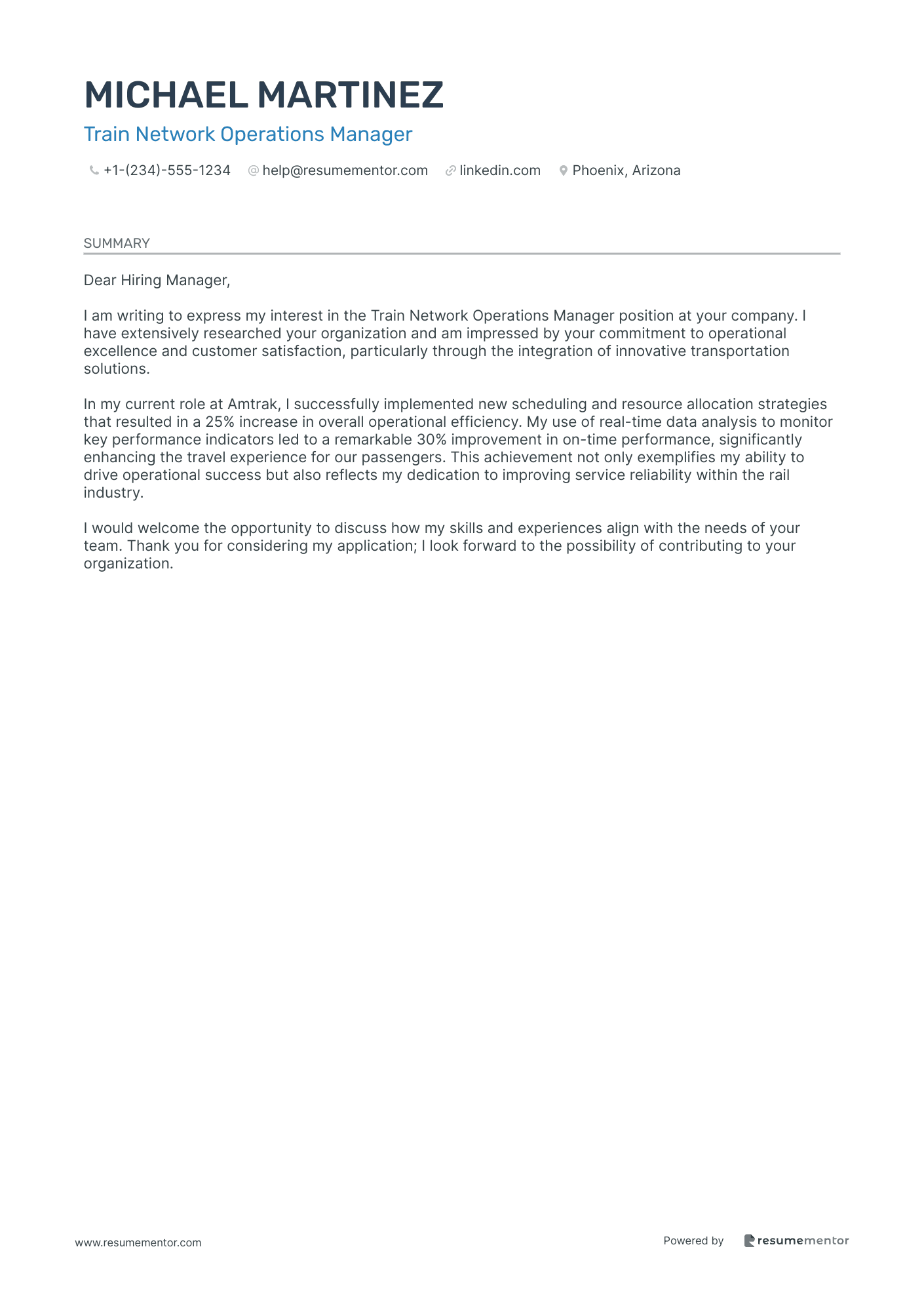 Train Network Operations Manager