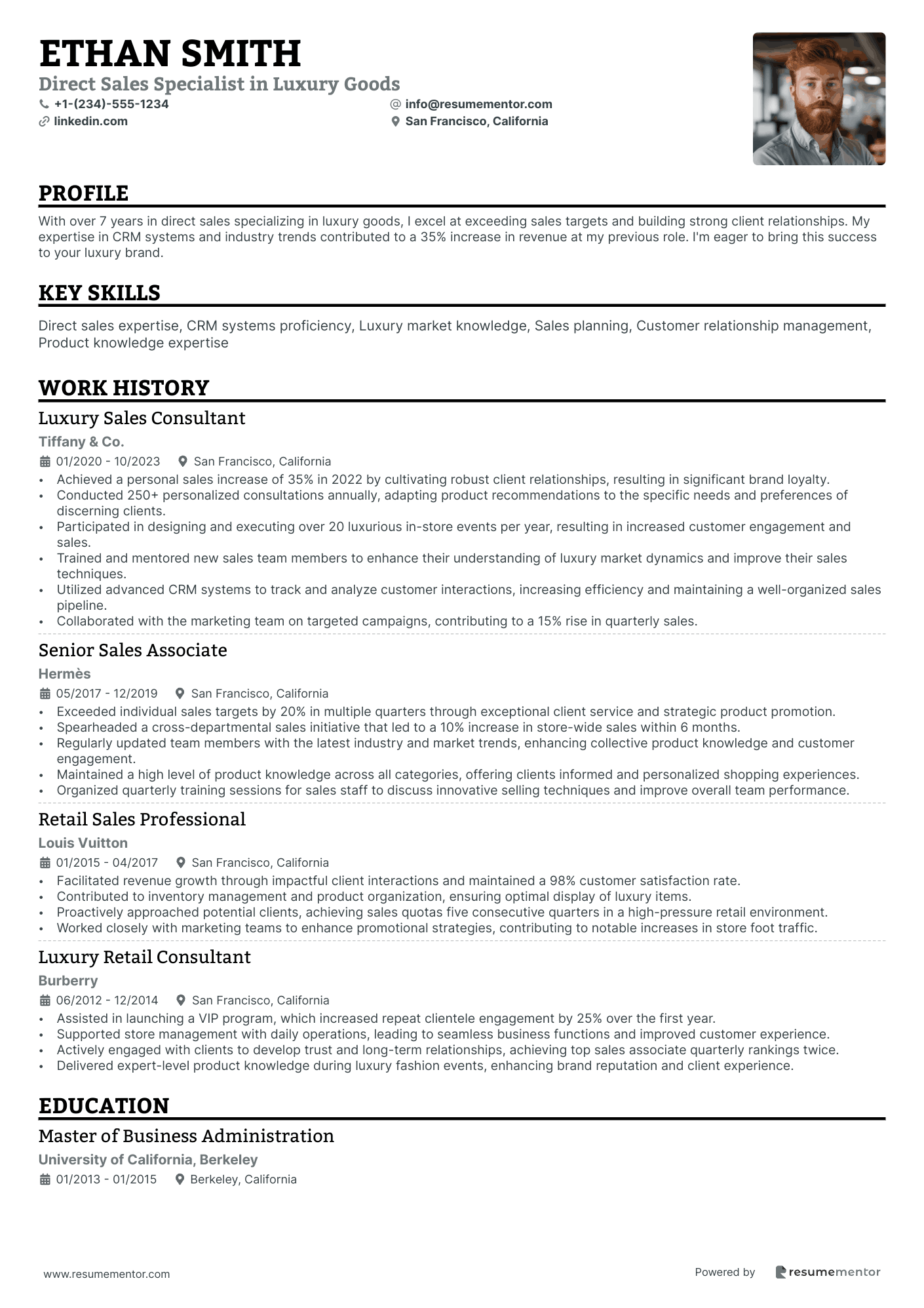Direct Sales Specialist in Luxury Goods