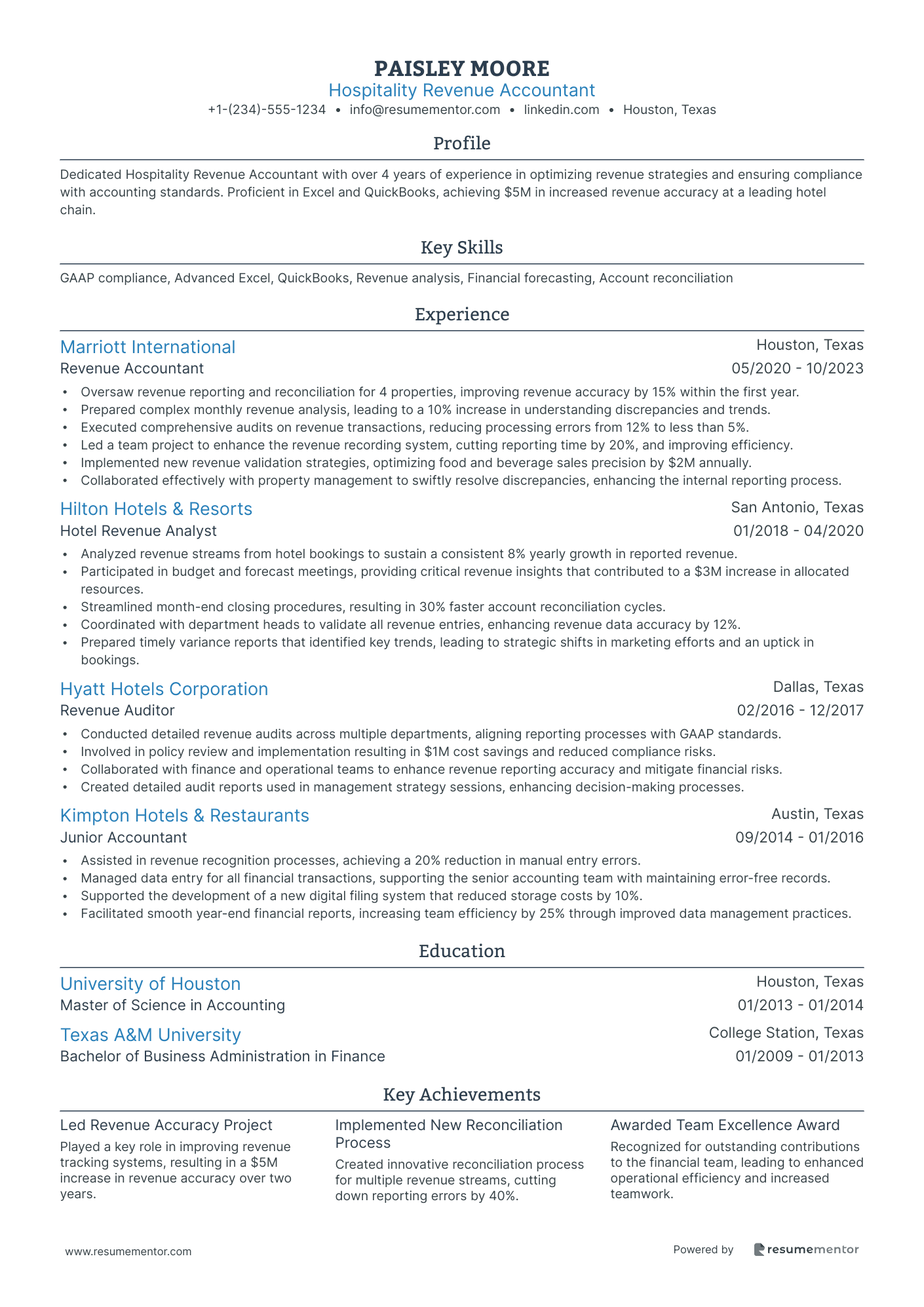 Hospitality Revenue Accountant