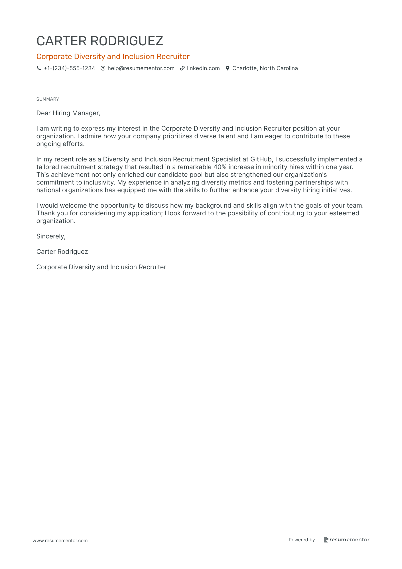 Corporate Diversity and Inclusion Recruiter